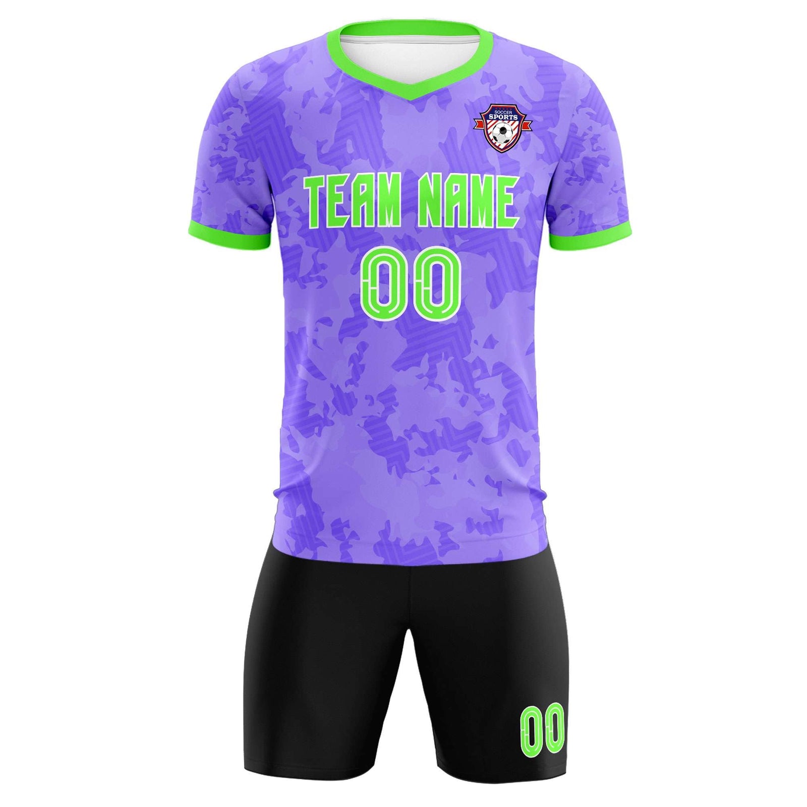 Custom Light Purple Camo sports Soccer Tops/Sets Jersey
