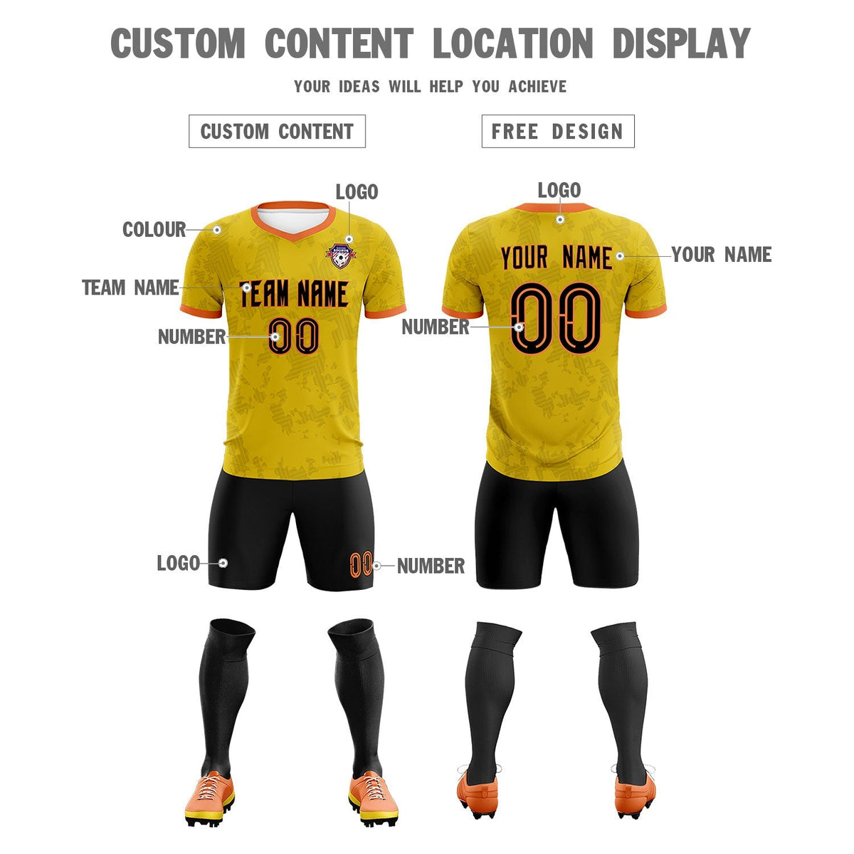 Custom Khaki Camo sports Soccer Tops/Sets Jersey