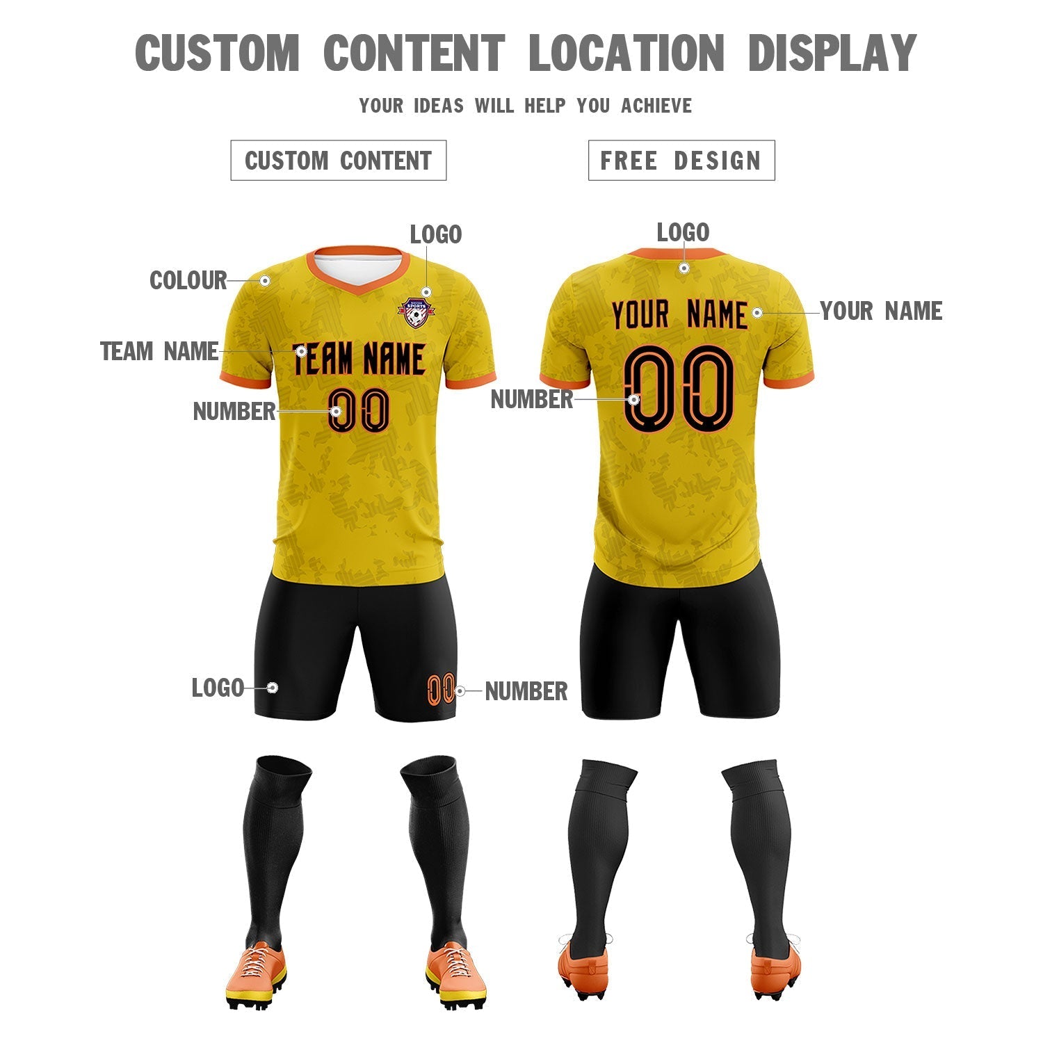 Custom Khaki Camo sports Soccer Tops/Sets Jersey