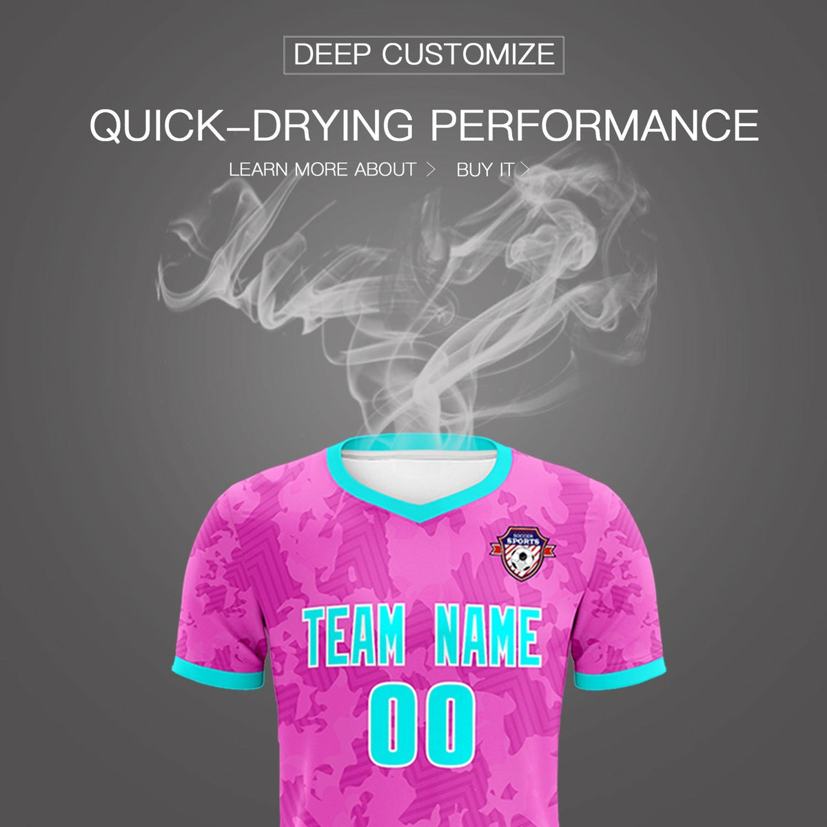 Custom Pink Camo sports Soccer Tops/Sets Jersey