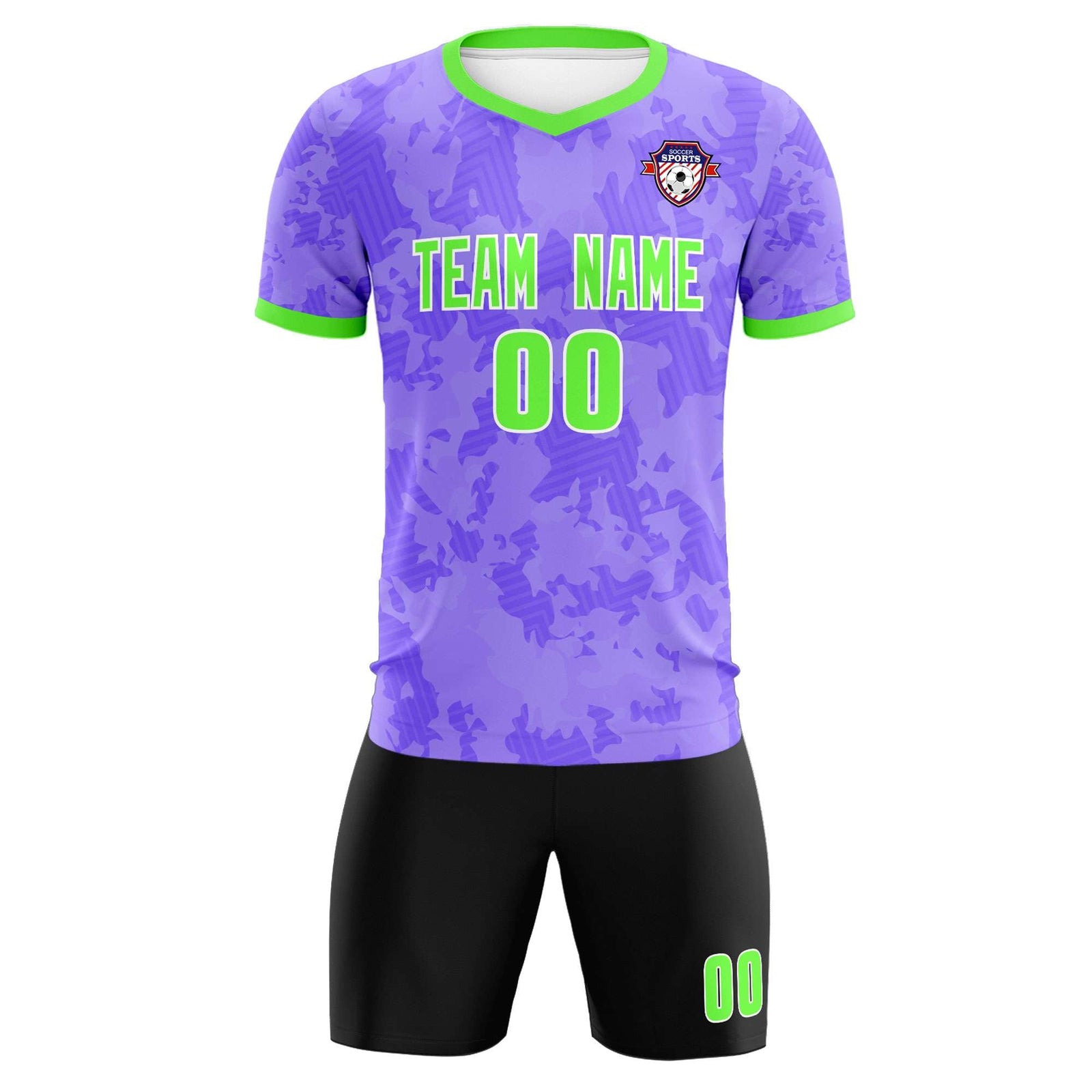 Custom Light Purple Camo sports Soccer Tops/Sets Jersey