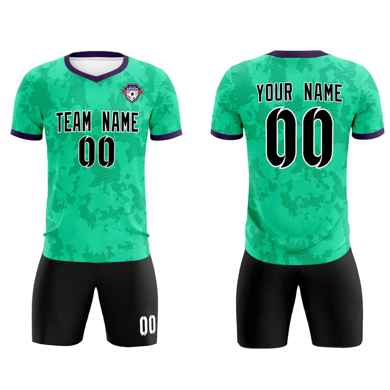 Custom Neon Green Camo sports Soccer Tops/Sets Jersey