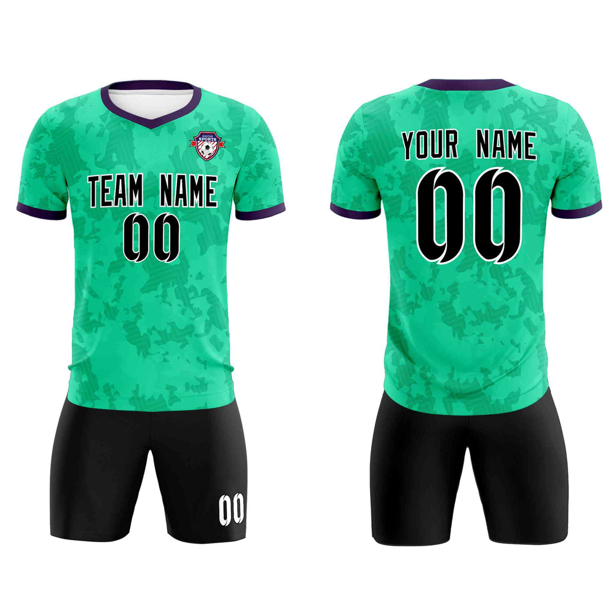 Custom Neon Green Camo sports Soccer Tops/Sets Jersey