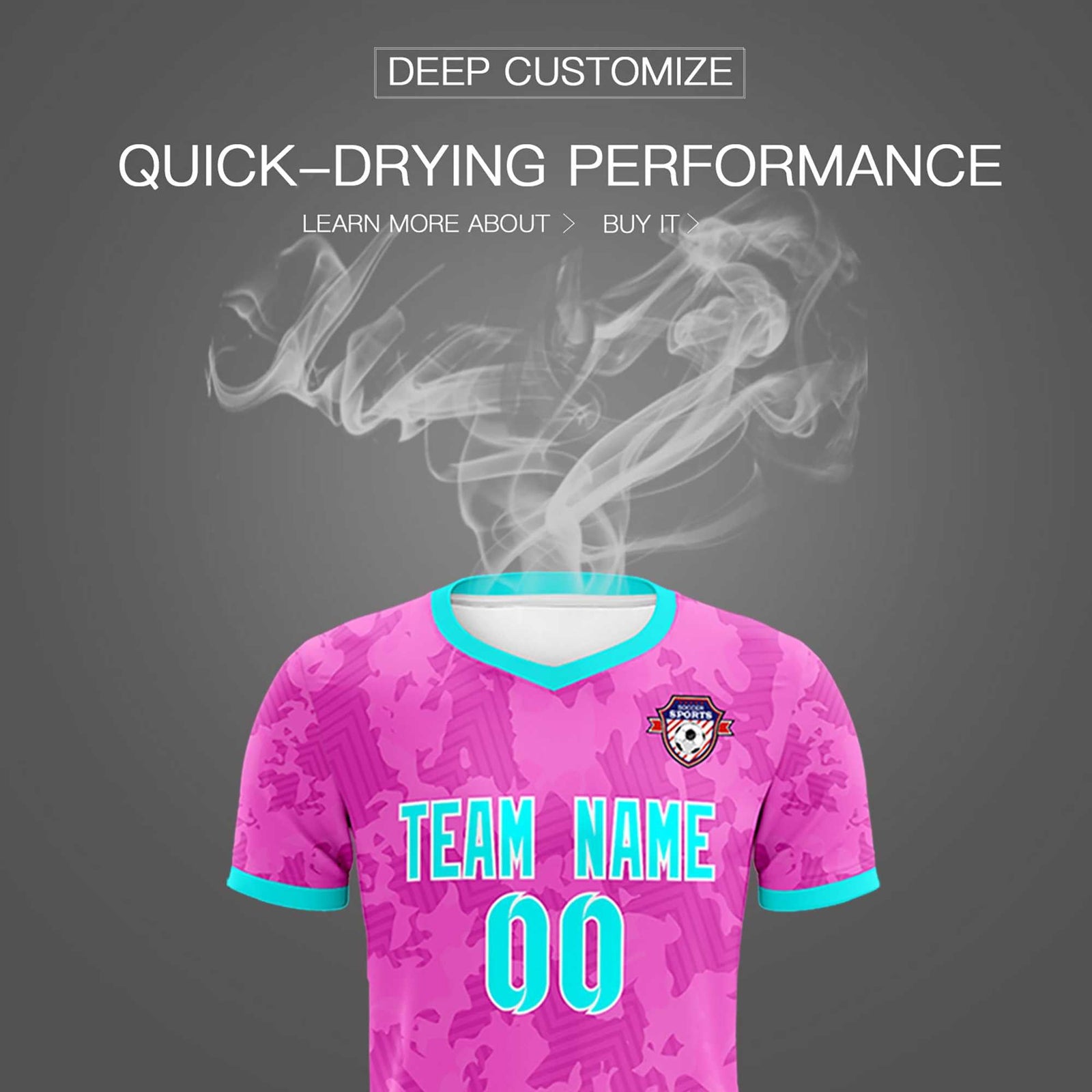 Custom Pink Camo sports Soccer Tops/Sets Jersey