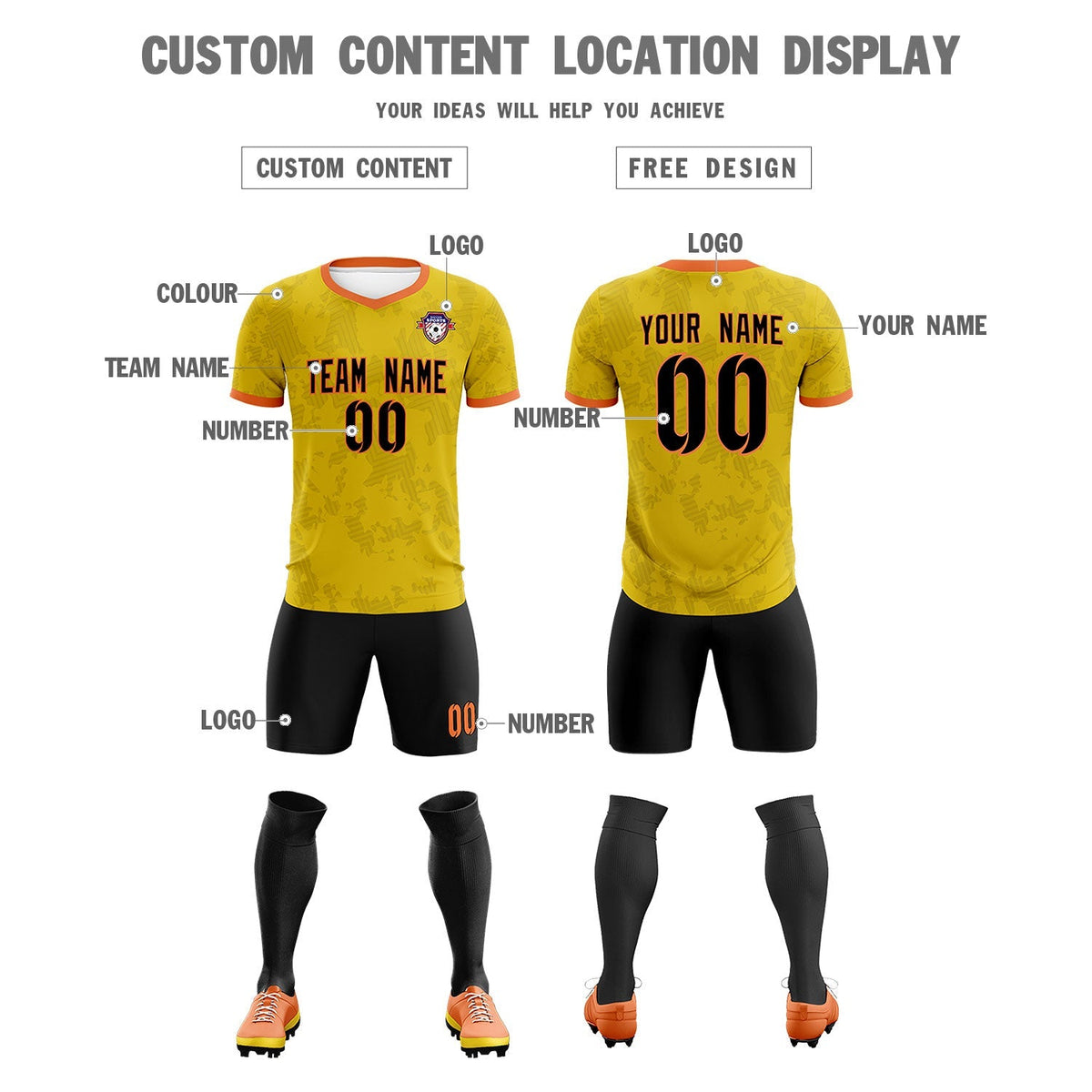Custom Khaki Camo sports Soccer Tops/Sets Jersey
