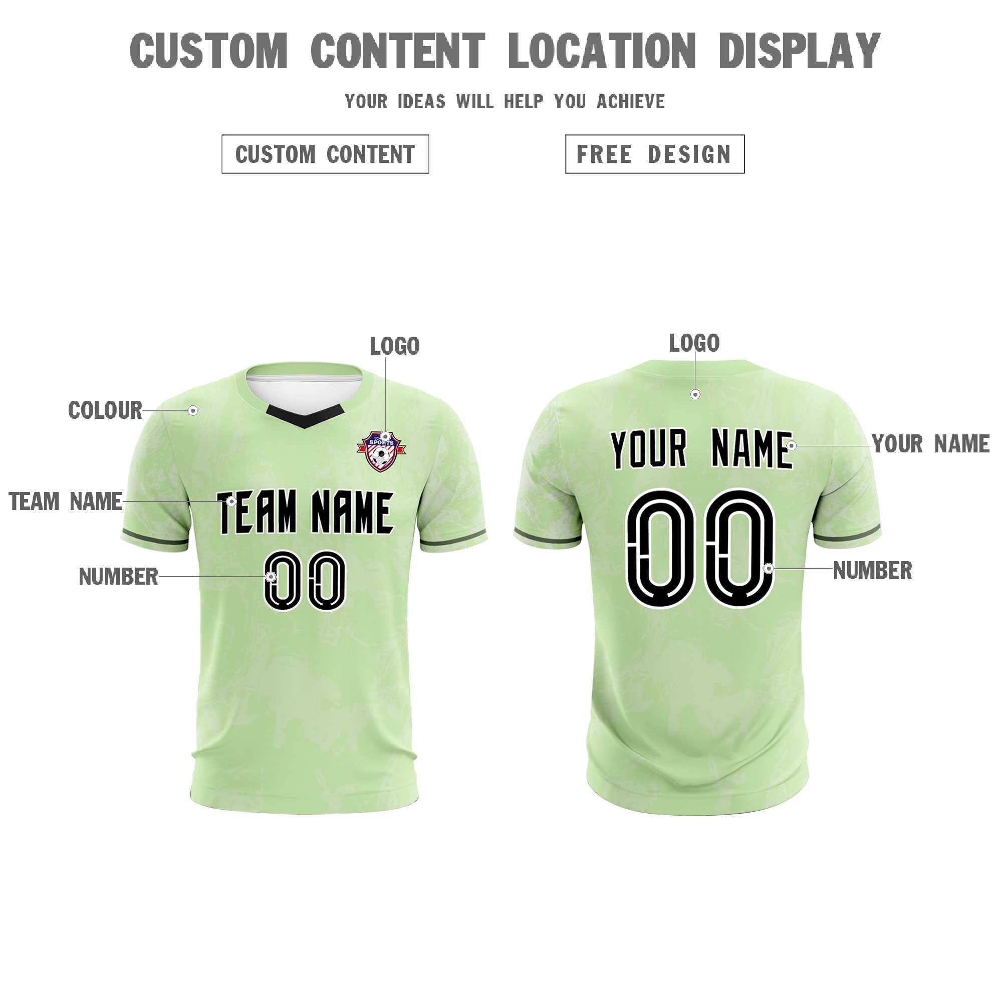 Custom Green Classic Graffiti Pattern Sportswear Soccer Tops/Sets Jersey