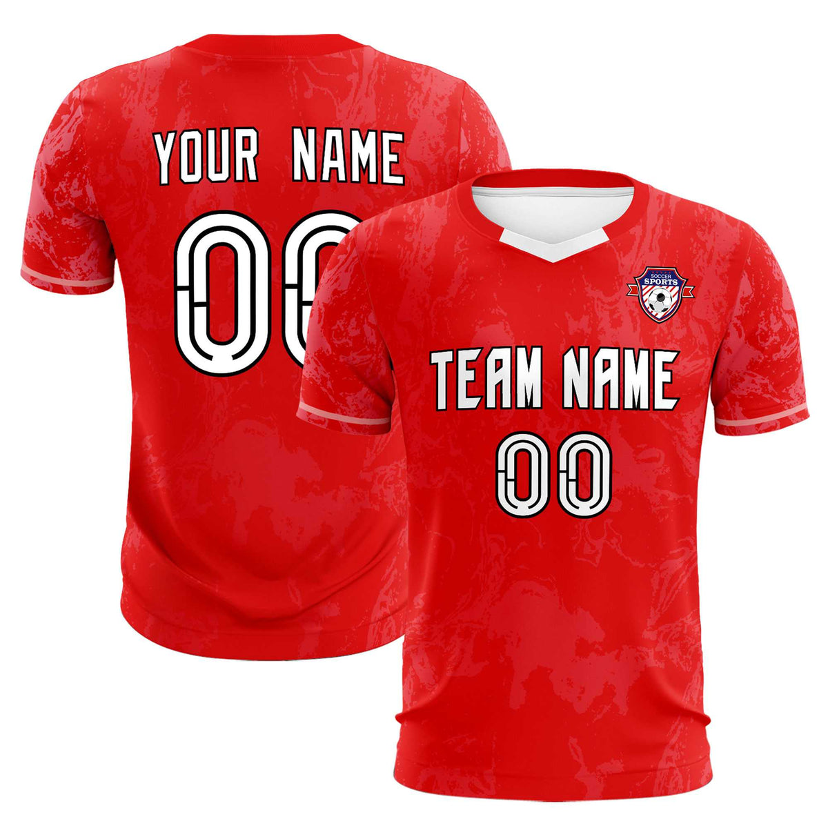 Custom Red Classic Graffiti Pattern Sportswear Soccer Tops/Sets Jersey