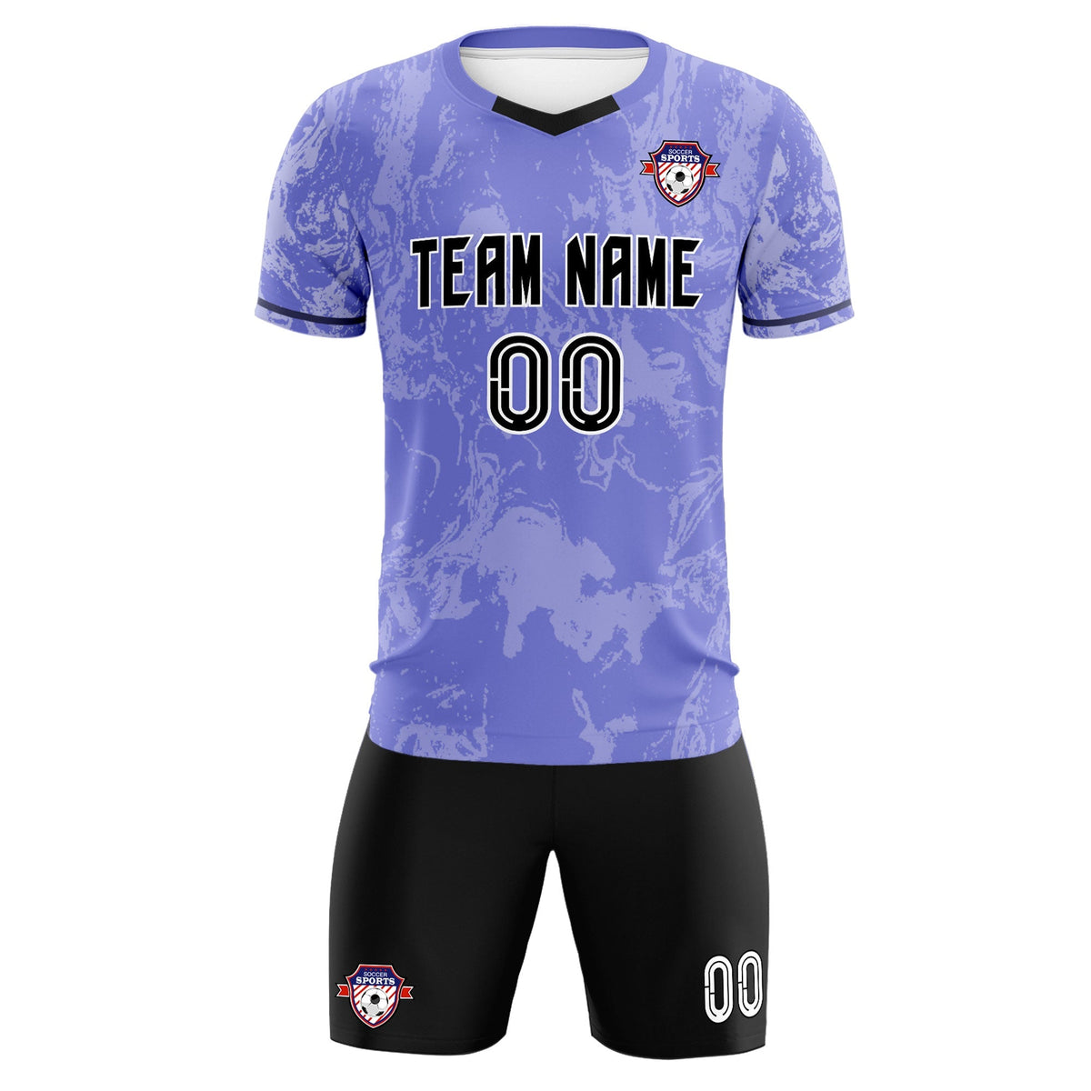 Custom Purple Classic Graffiti Pattern Sportswear Soccer Tops/Sets Jersey