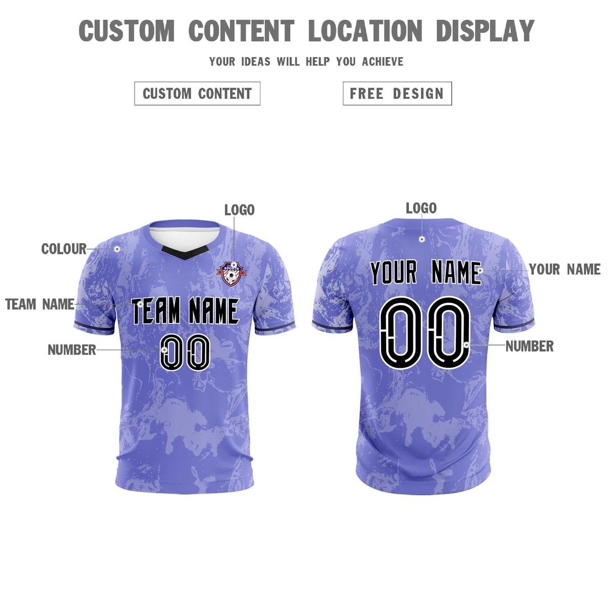 Custom Purple Classic Graffiti Pattern Sportswear Soccer Tops/Sets Jersey