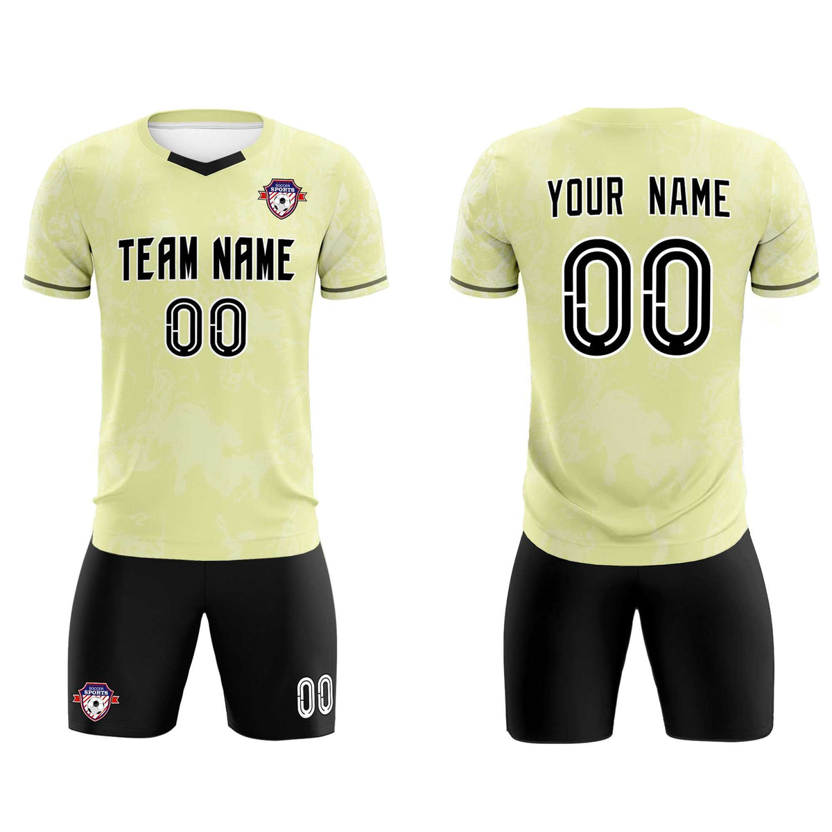Custom Cream Classic Graffiti Pattern Sportswear Soccer Tops/Sets Jersey