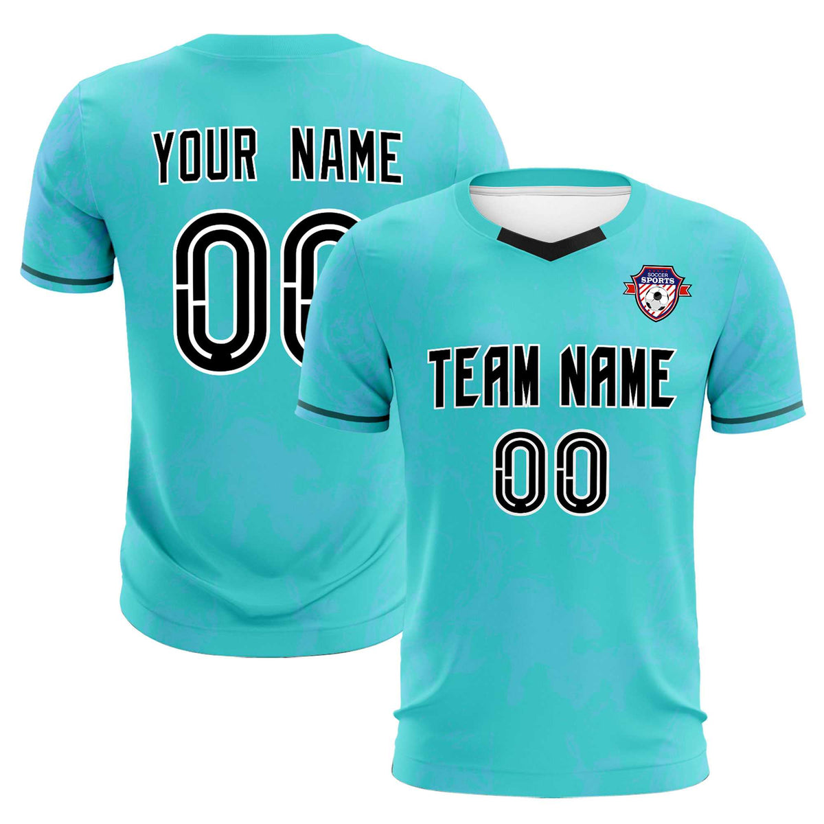 Custom Sky Blue Classic Graffiti Pattern Sportswear Soccer Tops/Sets Jersey