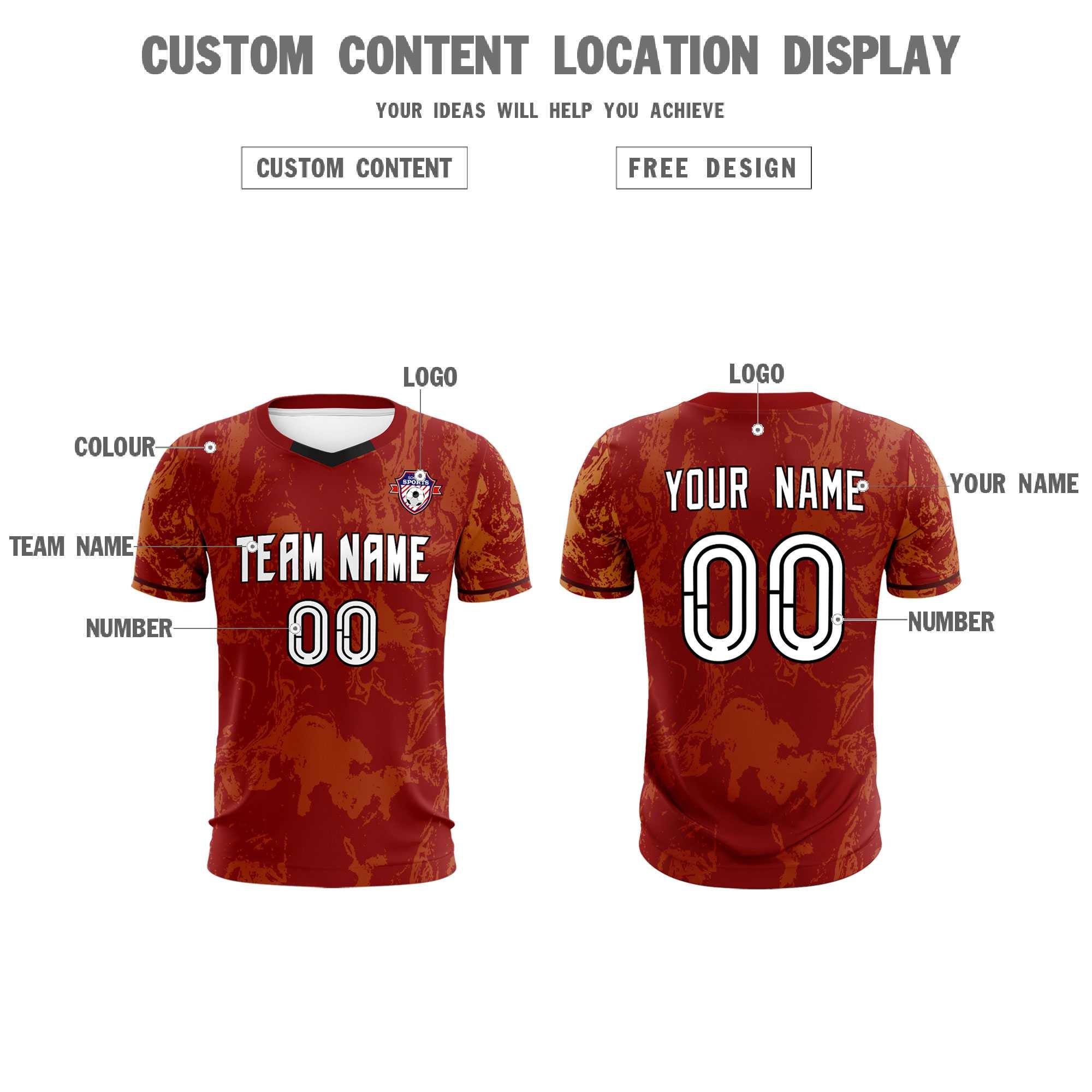 Custom Crimson Classic Graffiti Pattern Sportswear Soccer Tops/Sets Jersey
