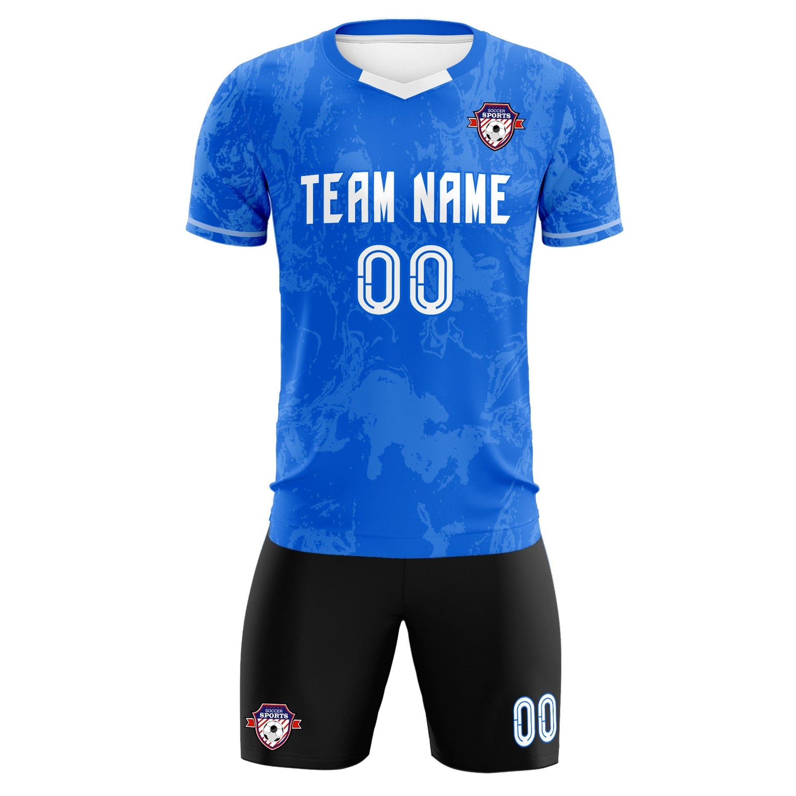 Custom Royal Classic Graffiti Pattern Sportswear Soccer Tops/Sets Jersey