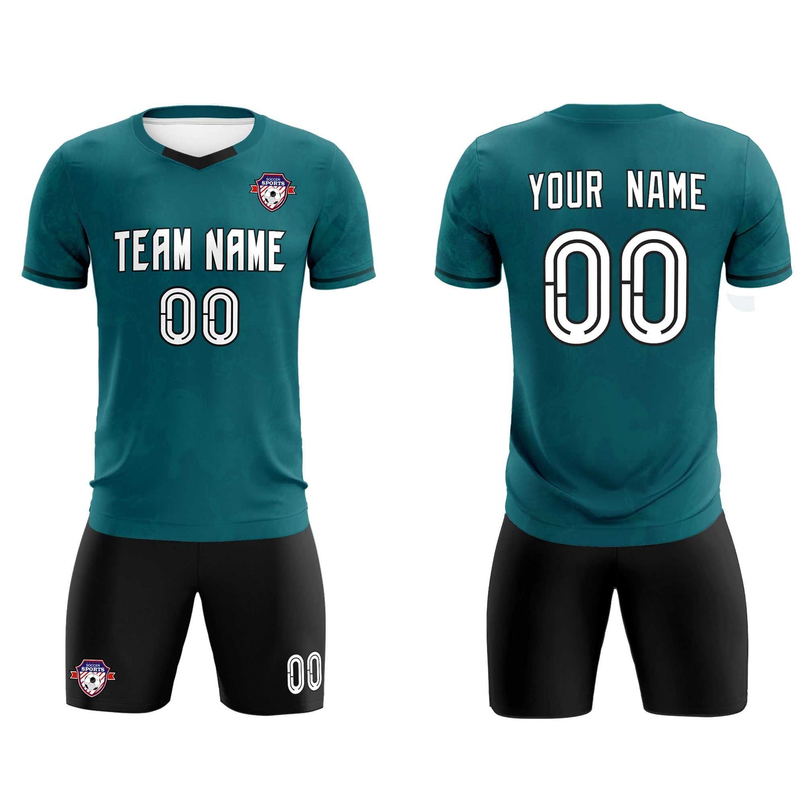 Custom Midnight Green Classic Graffiti Pattern Sportswear Soccer Tops/Sets Jersey