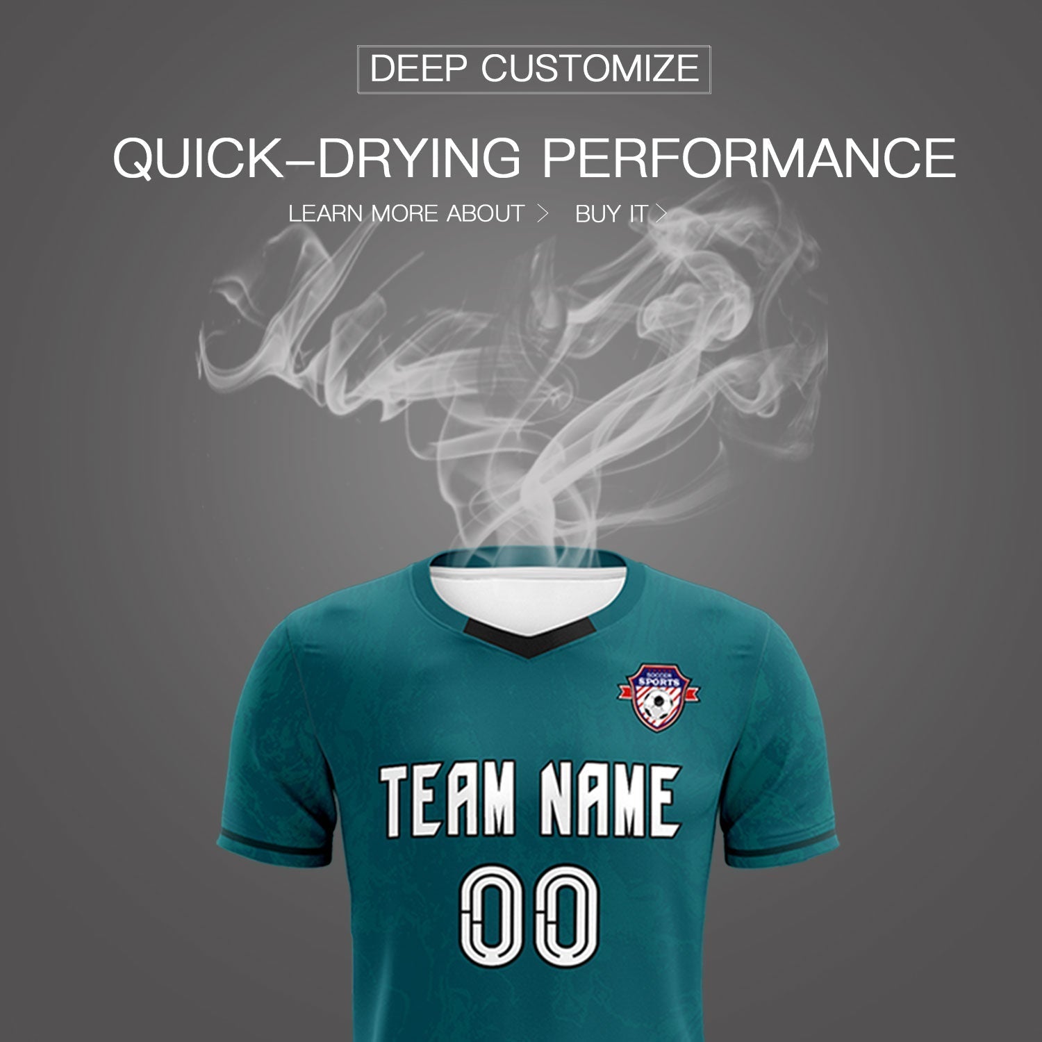 Custom Midnight Green Classic Graffiti Pattern Sportswear Soccer Tops/Sets Jersey