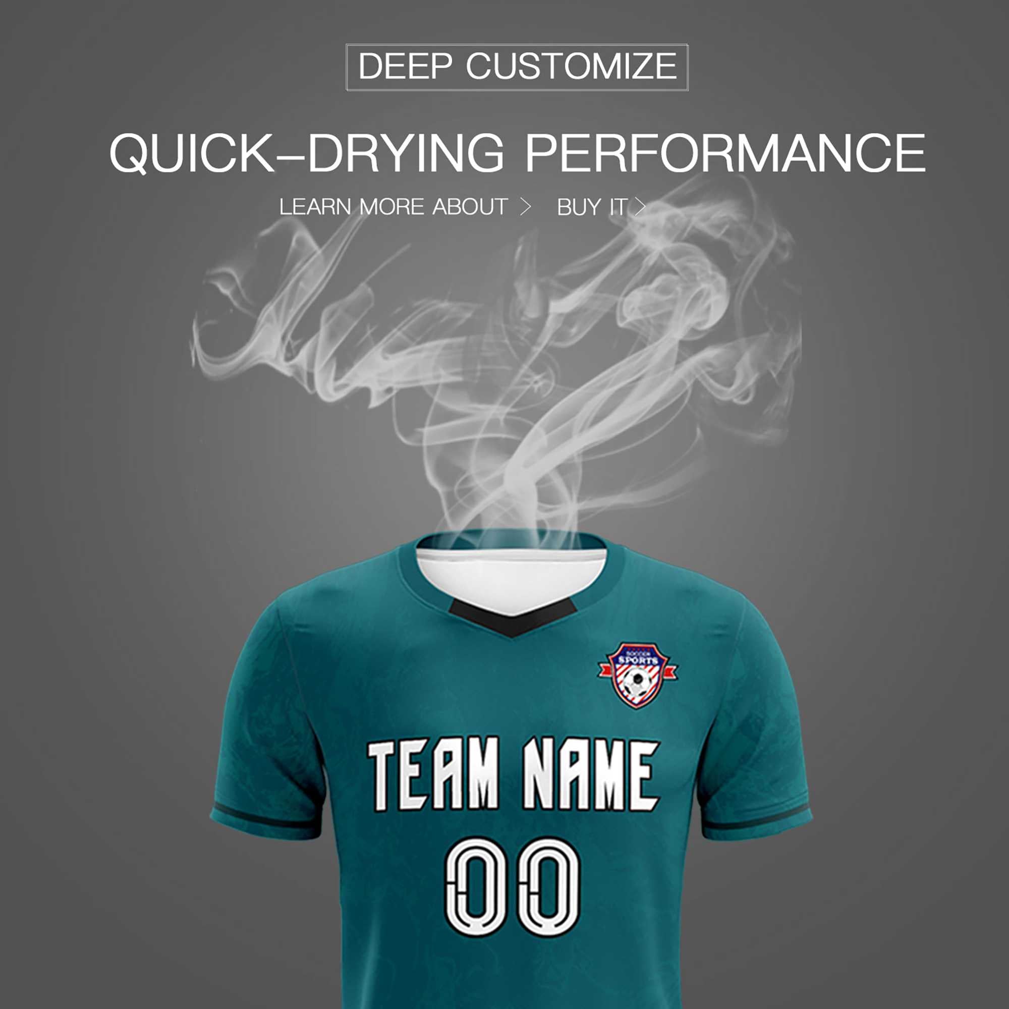 Custom Midnight Green Classic Graffiti Pattern Sportswear Soccer Tops/Sets Jersey