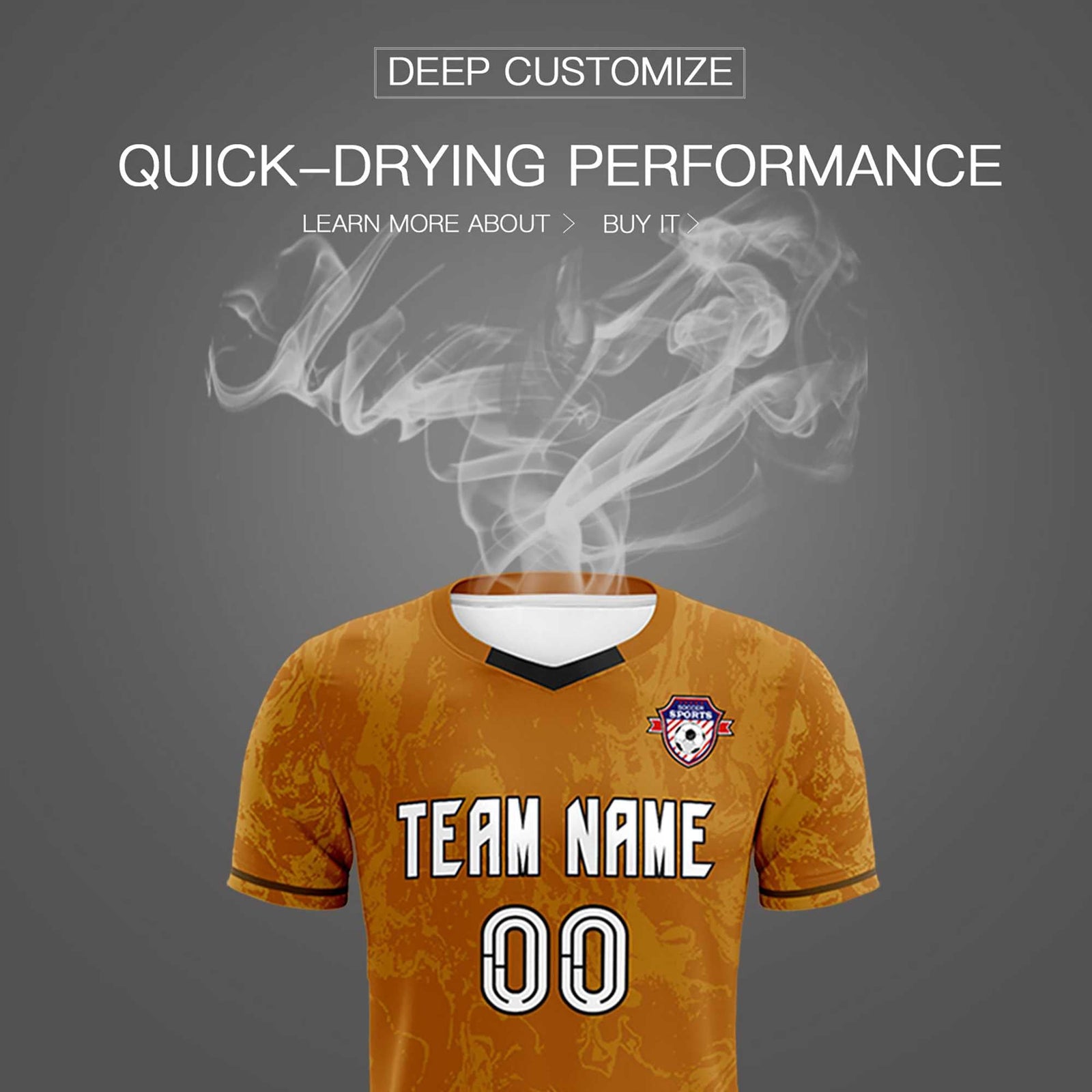 Custom Khaki Classic Graffiti Pattern Sportswear Soccer Tops/Sets Jersey