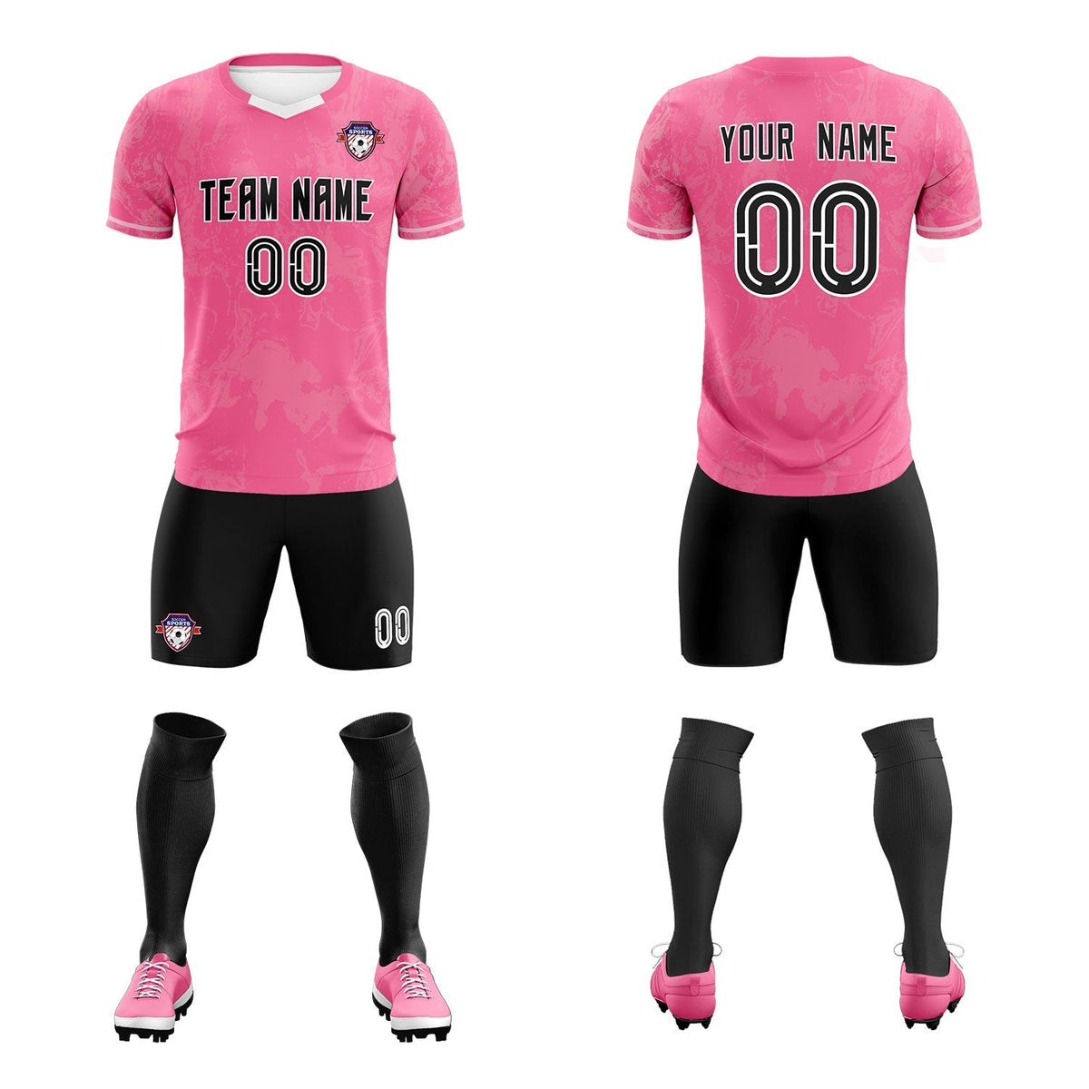 Custom Pink Classic Graffiti Pattern Sportswear Soccer Tops/Sets Jersey