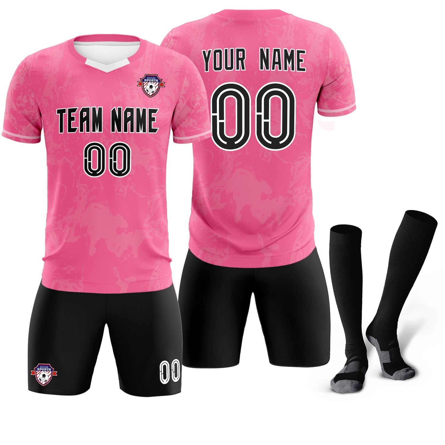 Custom Pink Classic Graffiti Pattern Sportswear Soccer Tops/Sets Jersey