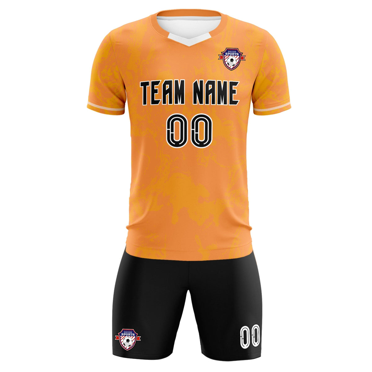 Custom Texas Orange Classic Graffiti Pattern Sportswear Soccer Tops/Sets Jersey