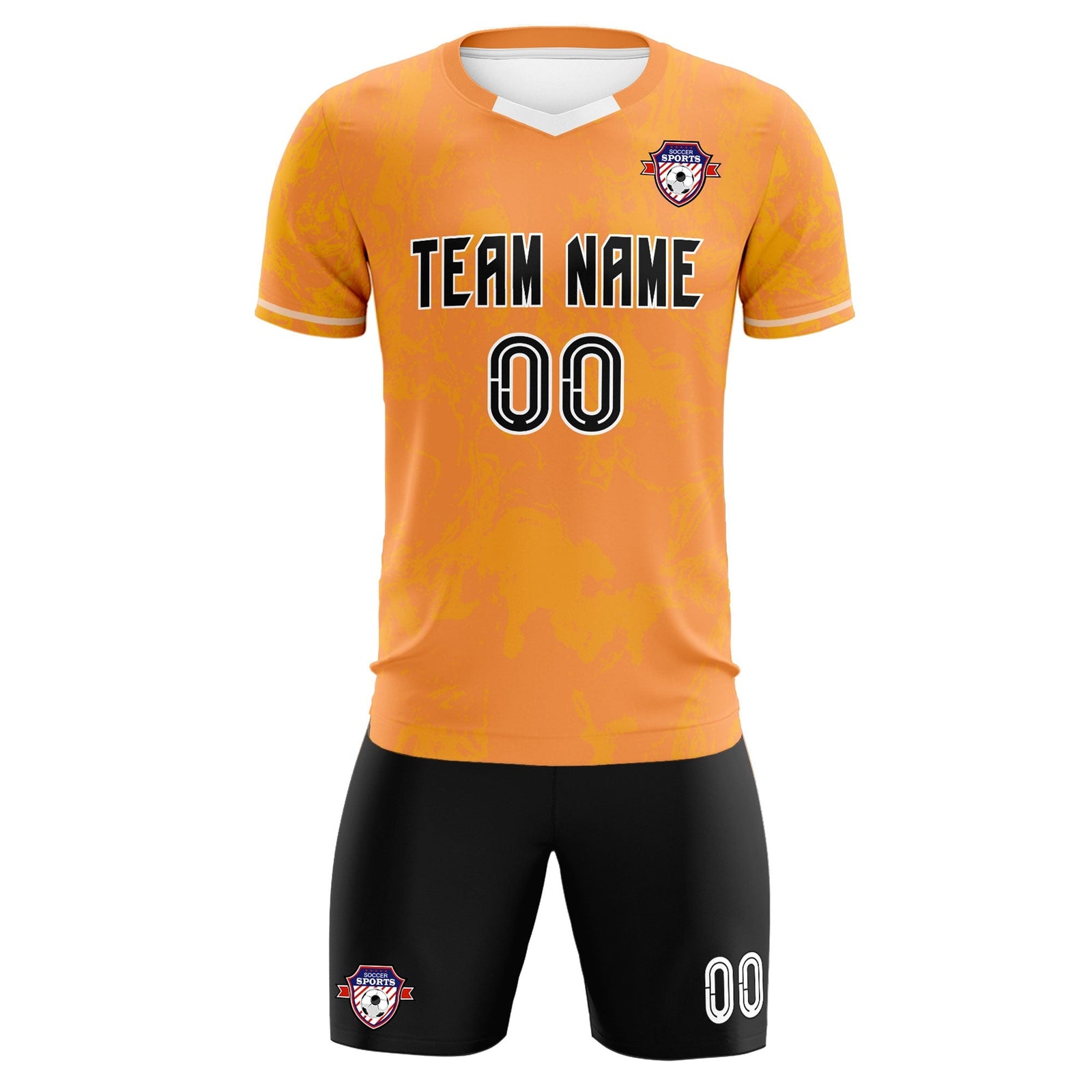 Custom Texas Orange Classic Graffiti Pattern Sportswear Soccer Tops/Sets Jersey