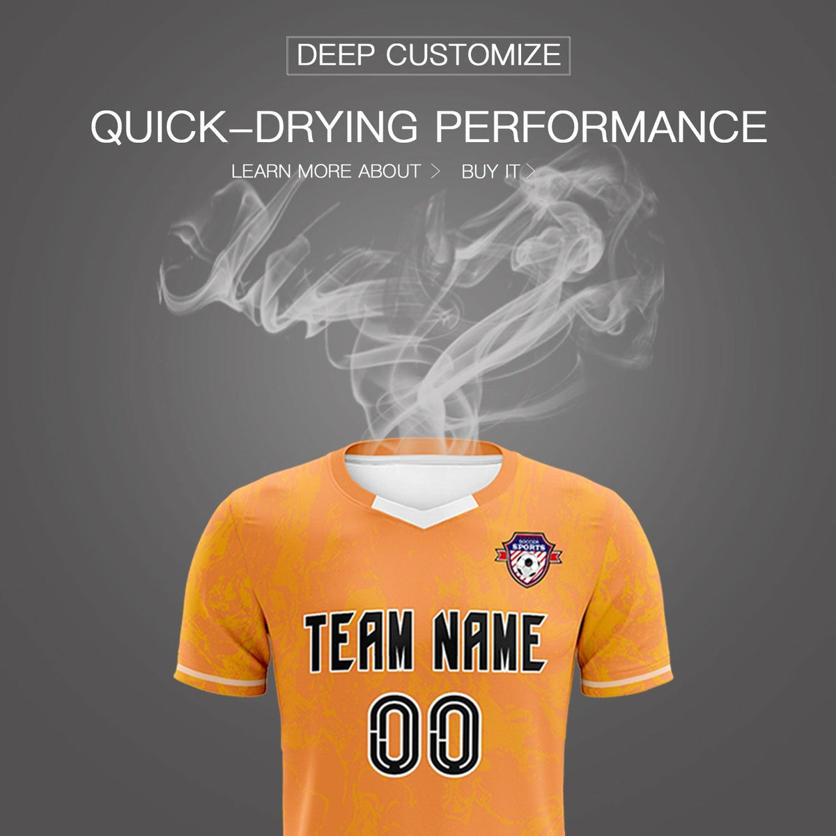 Custom Texas Orange Classic Graffiti Pattern Sportswear Soccer Tops/Sets Jersey