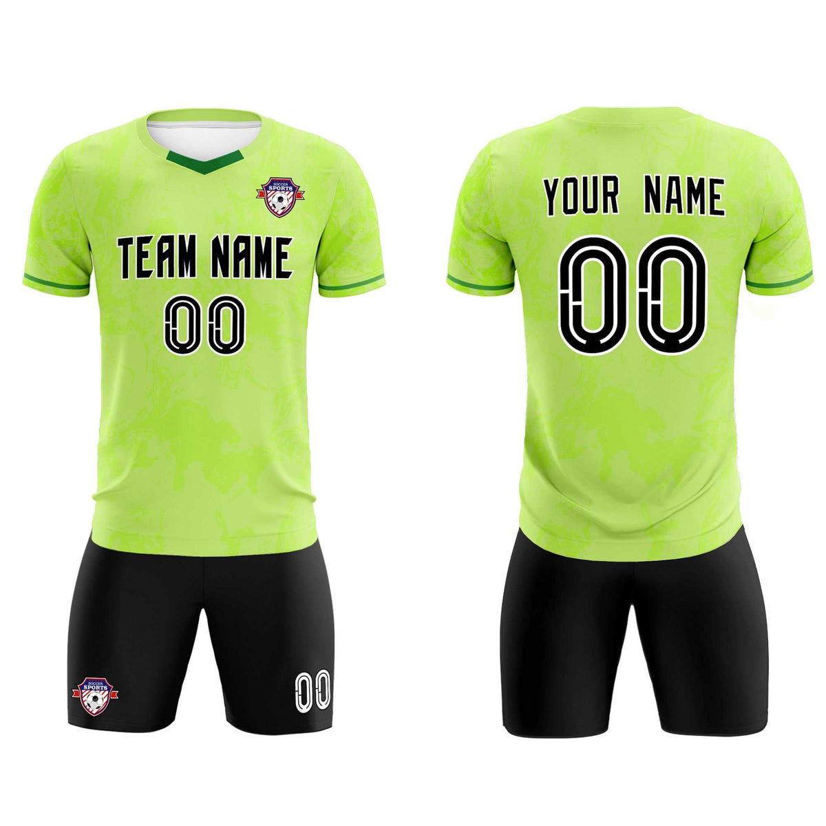 Custom Green Classic Graffiti Pattern Sportswear Soccer Tops/Sets Jersey