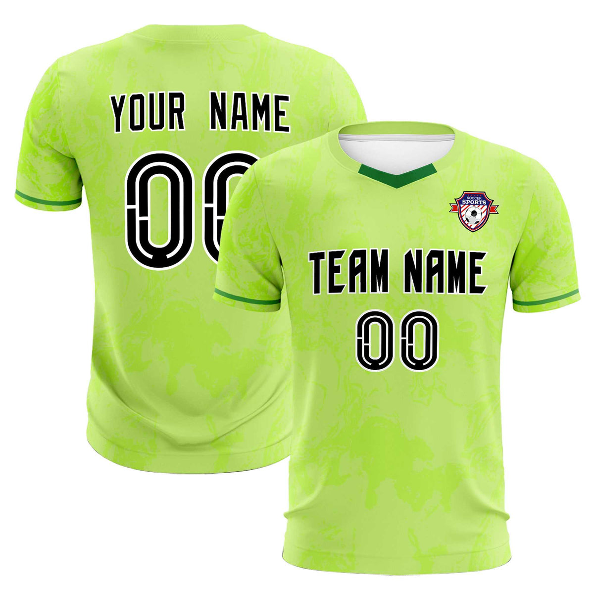 Custom Green Classic Graffiti Pattern Sportswear Soccer Tops/Sets Jersey