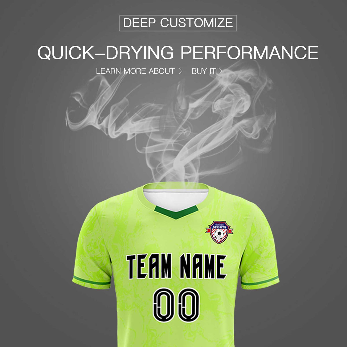 Custom Green Classic Graffiti Pattern Sportswear Soccer Tops/Sets Jersey
