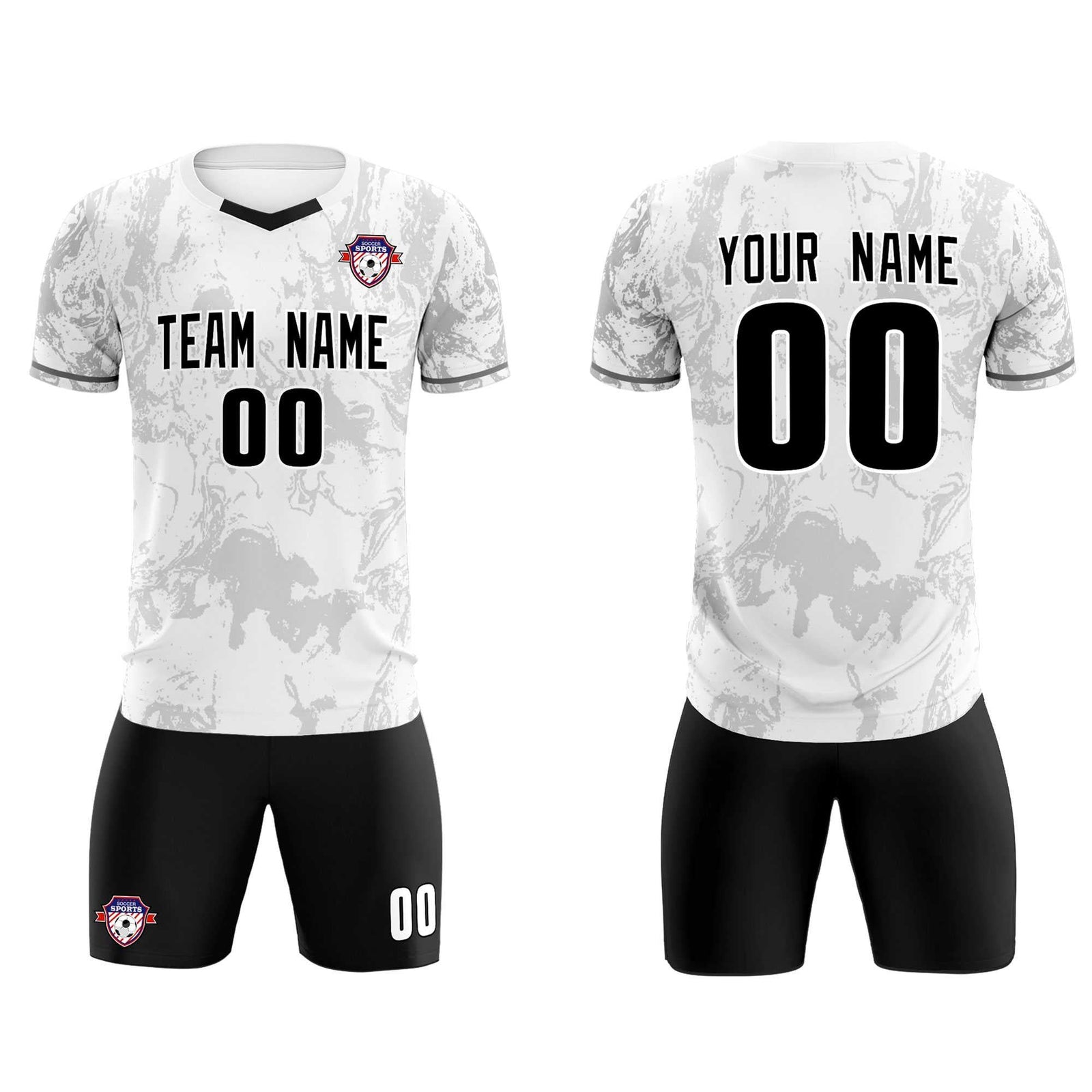Custom White Classic Graffiti Pattern Sportswear Soccer Tops/Sets Jersey