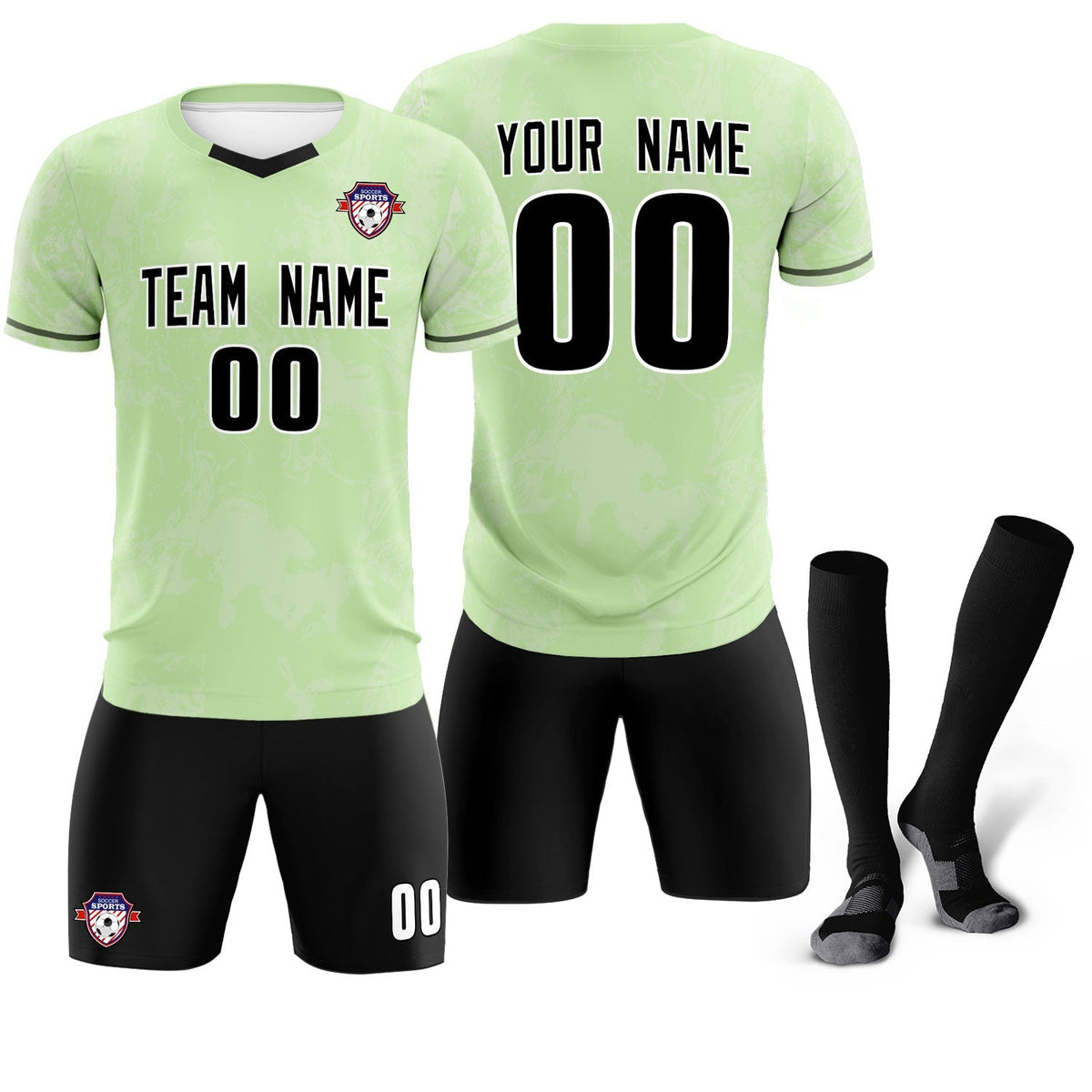 Custom Green Classic Graffiti Pattern Sportswear Soccer Tops/Sets Jersey