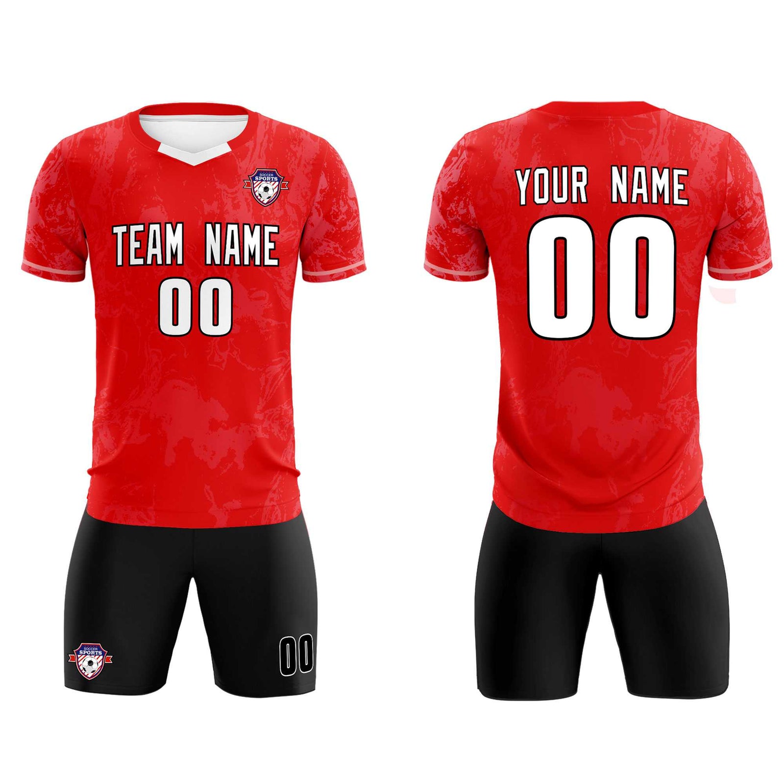 Custom Red Classic Graffiti Pattern Sportswear Soccer Tops/Sets Jersey