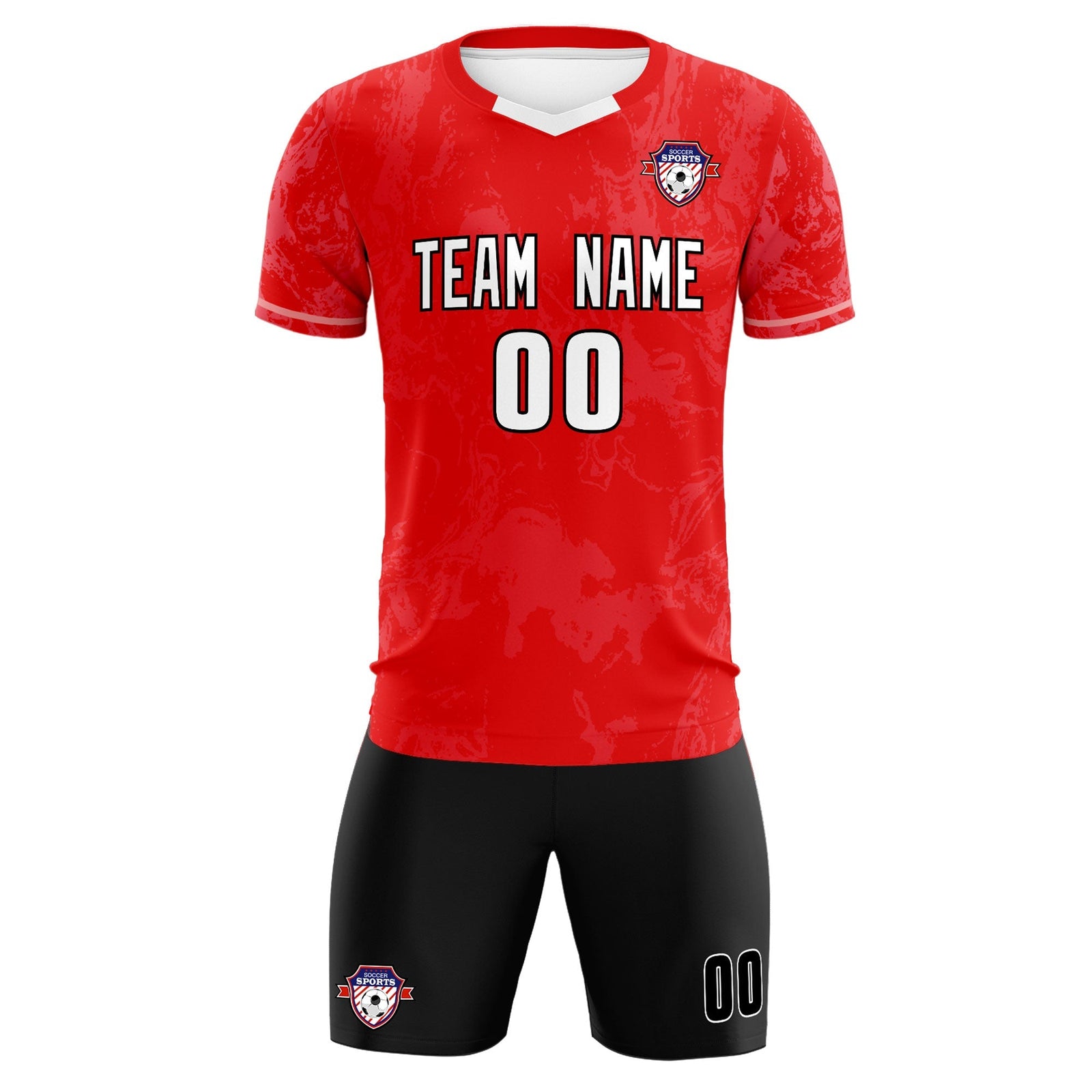 Custom Red Classic Graffiti Pattern Sportswear Soccer Tops/Sets Jersey