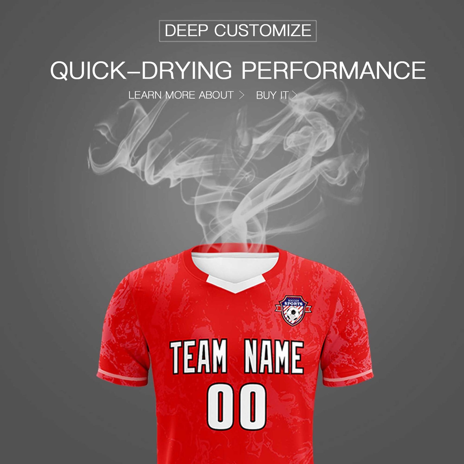 Custom Red Classic Graffiti Pattern Sportswear Soccer Tops/Sets Jersey