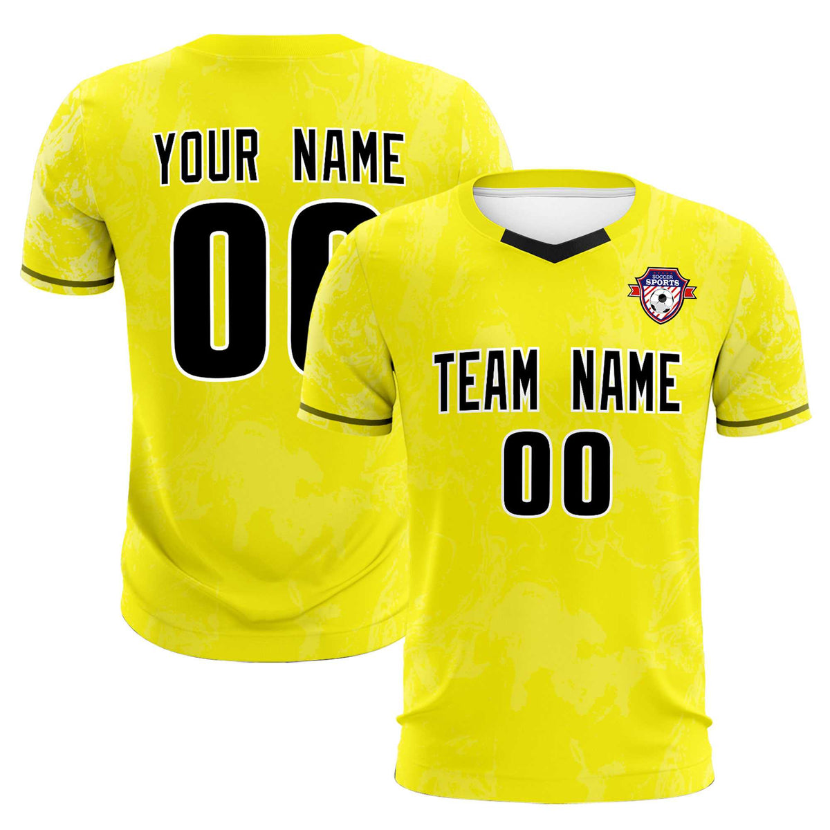 Custom Yellow Classic Graffiti Pattern Sportswear Soccer Tops/Sets Jersey