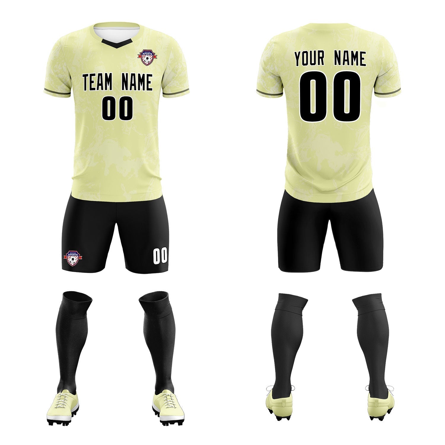 Custom Cream Classic Graffiti Pattern Sportswear Soccer Tops/Sets Jersey