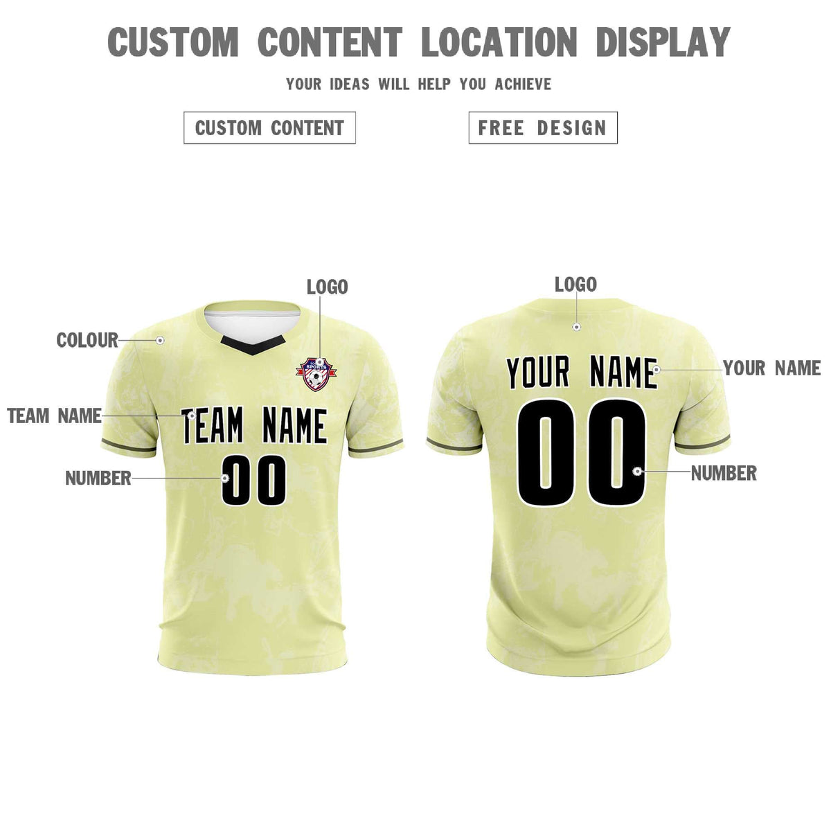 Custom Cream Classic Graffiti Pattern Sportswear Soccer Tops/Sets Jersey