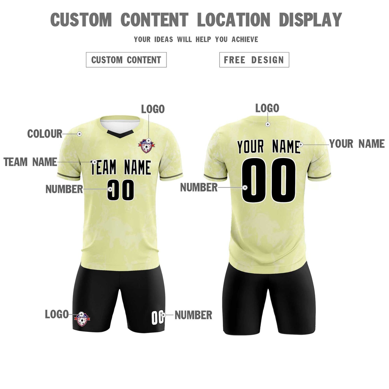 Custom Cream Classic Graffiti Pattern Sportswear Soccer Tops/Sets Jersey