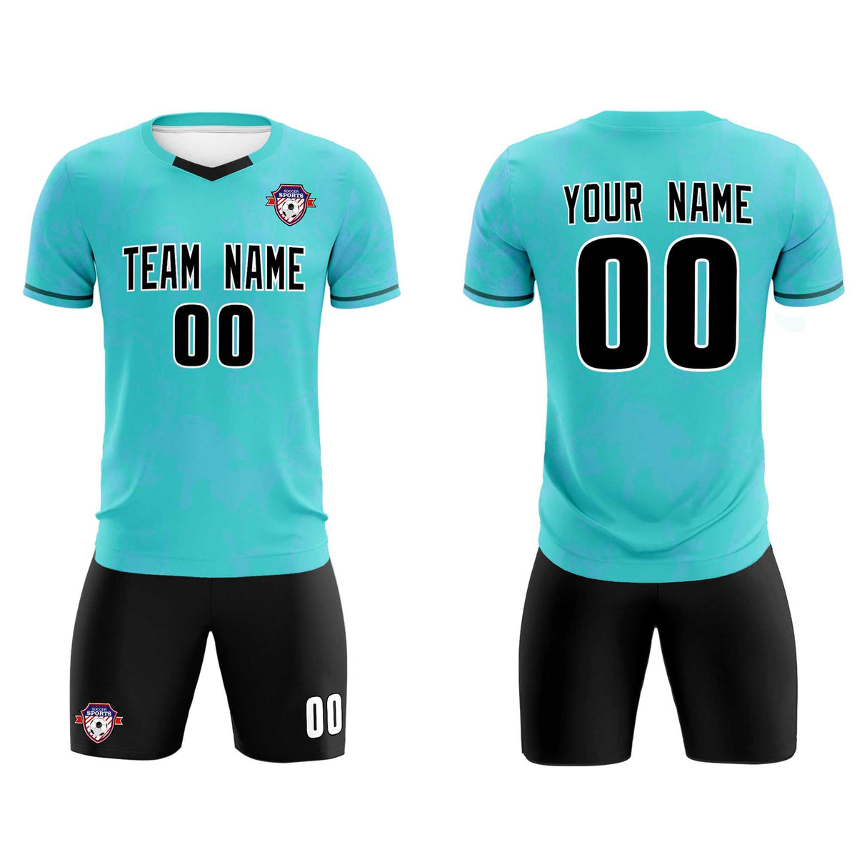 Custom Sky Blue Classic Graffiti Pattern Sportswear Soccer Tops/Sets Jersey