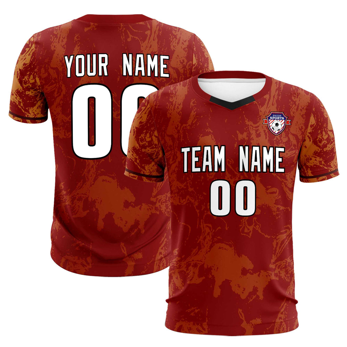 Custom Crimson Classic Graffiti Pattern Sportswear Soccer Tops/Sets Jersey