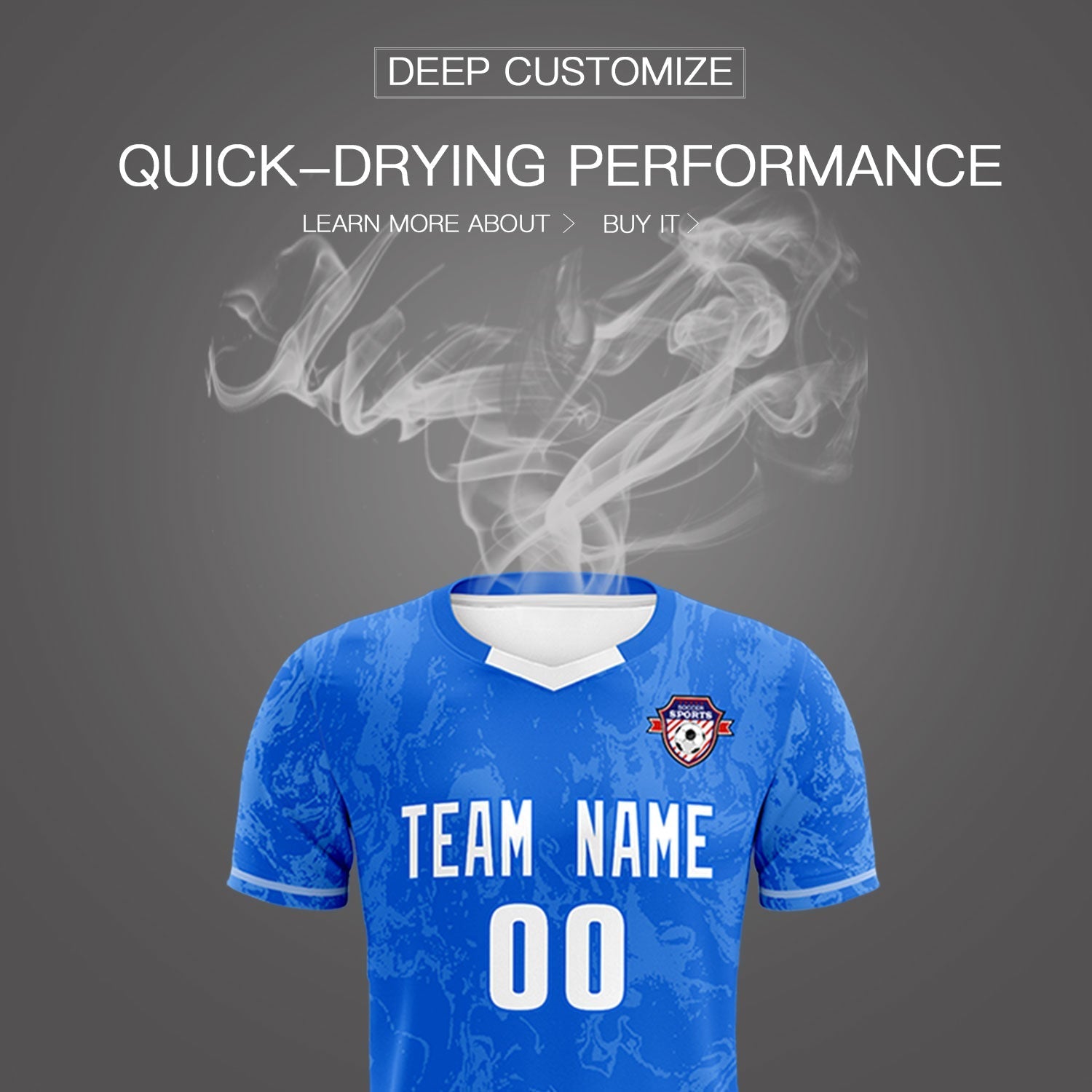 Custom Royal Classic Graffiti Pattern Sportswear Soccer Tops/Sets Jersey