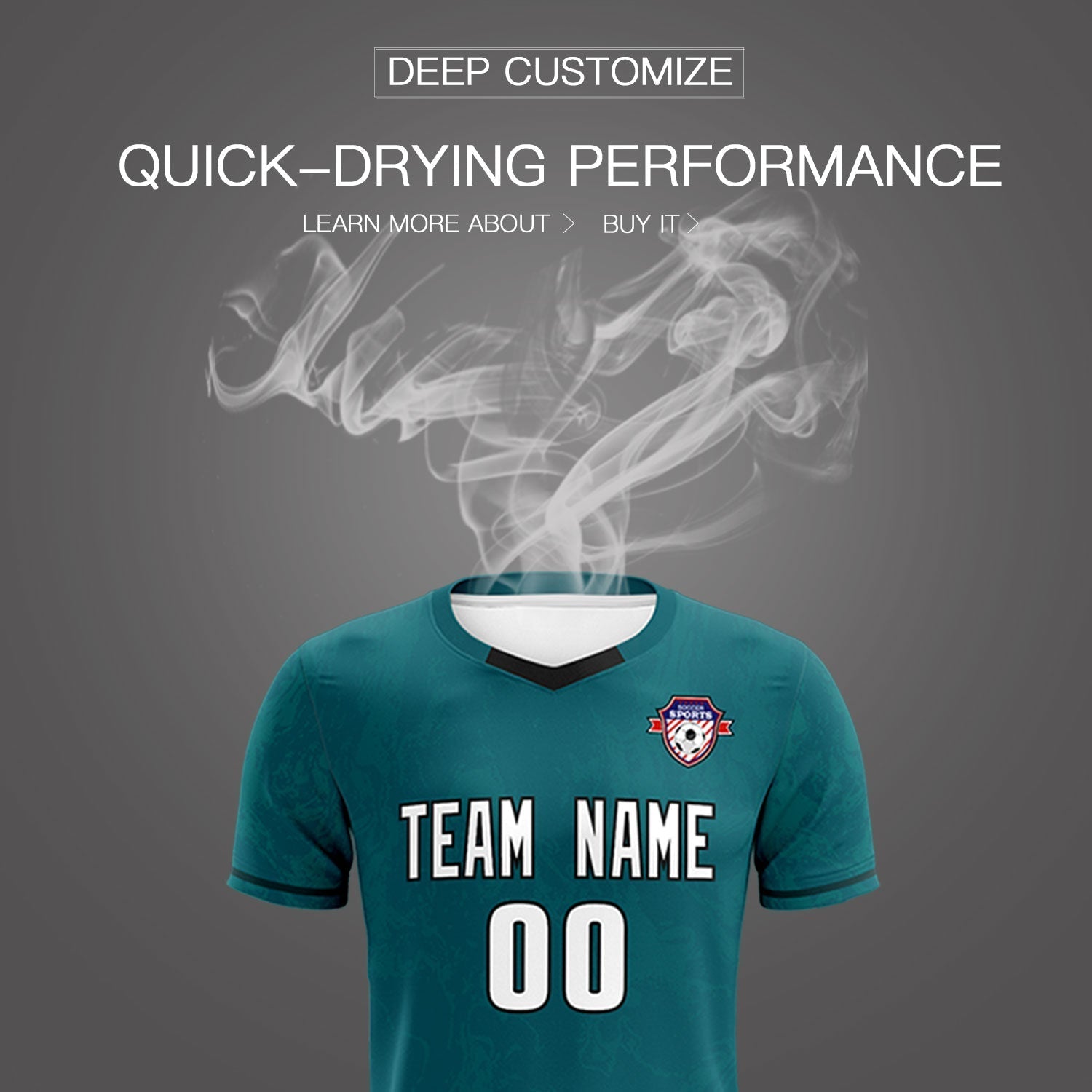 Custom Midnight Green Classic Graffiti Pattern Sportswear Soccer Tops/Sets Jersey