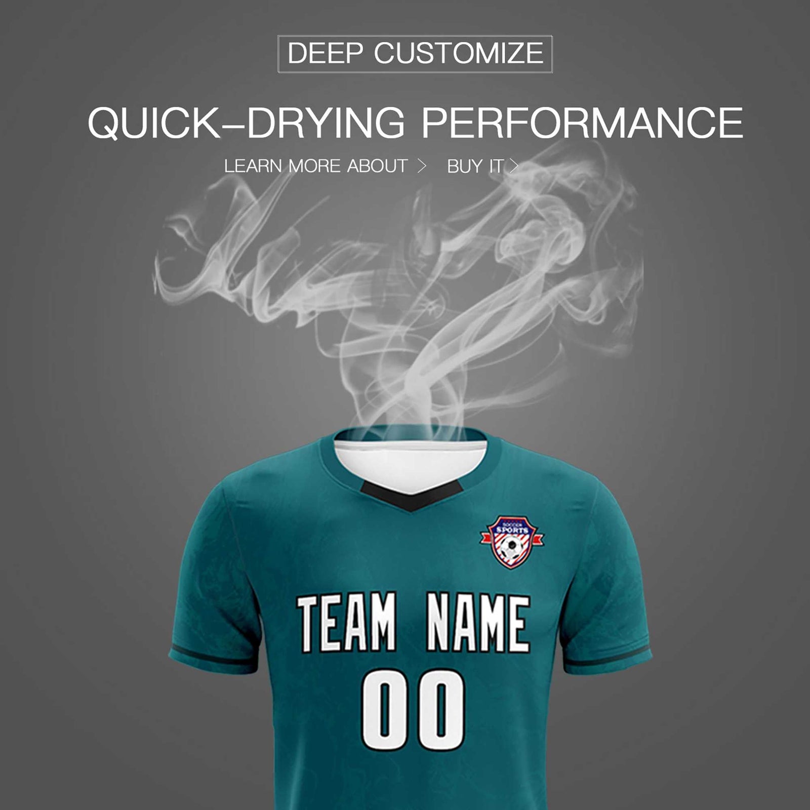 Custom Midnight Green Classic Graffiti Pattern Sportswear Soccer Tops/Sets Jersey