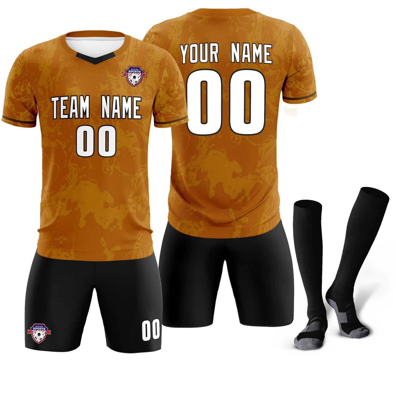 Custom Khaki Classic Graffiti Pattern Sportswear Soccer Tops/Sets Jersey
