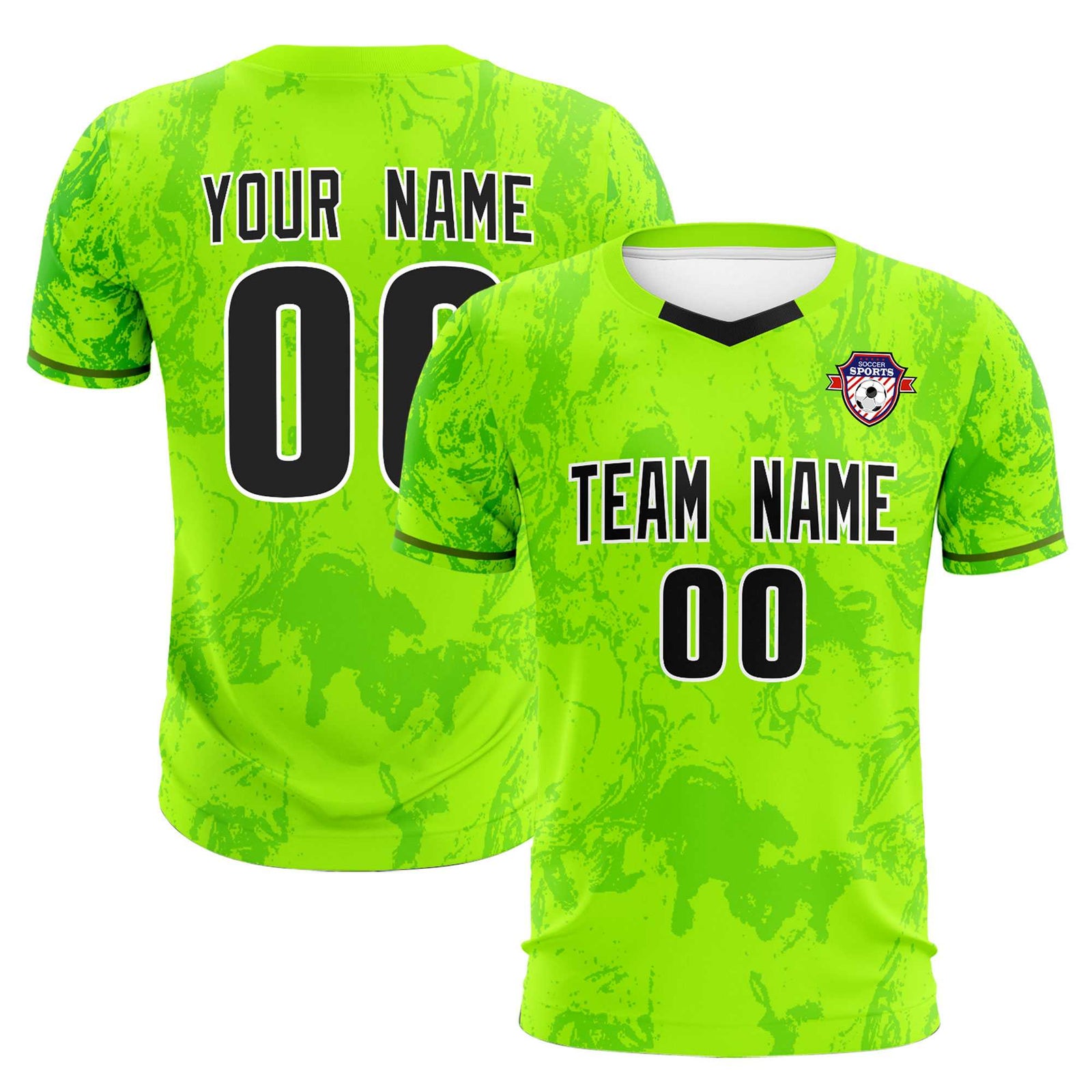 Custom Kelly Green Classic Graffiti Pattern Sportswear Soccer Tops/Sets Jersey