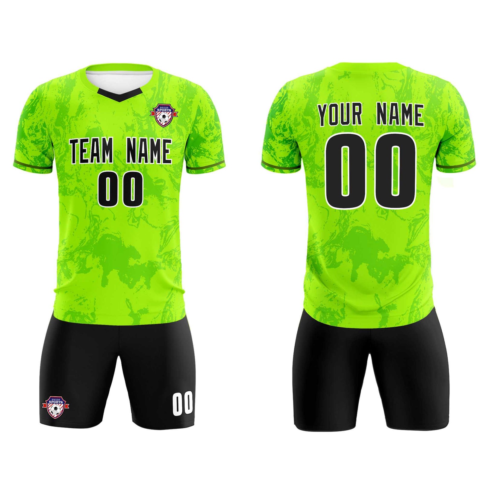 Custom Kelly Green Classic Graffiti Pattern Sportswear Soccer Tops/Sets Jersey