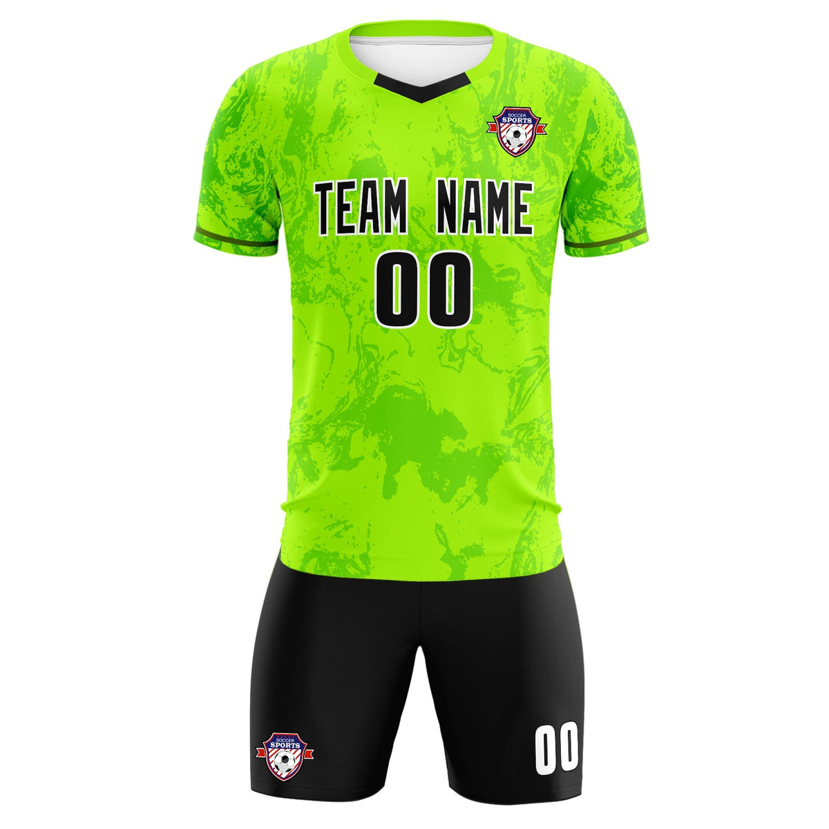 Custom Kelly Green Classic Graffiti Pattern Sportswear Soccer Tops/Sets Jersey