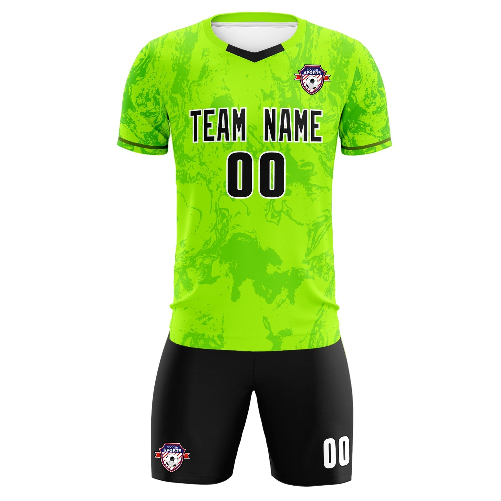 Custom Kelly Green Classic Graffiti Pattern Sportswear Soccer Tops/Sets Jersey