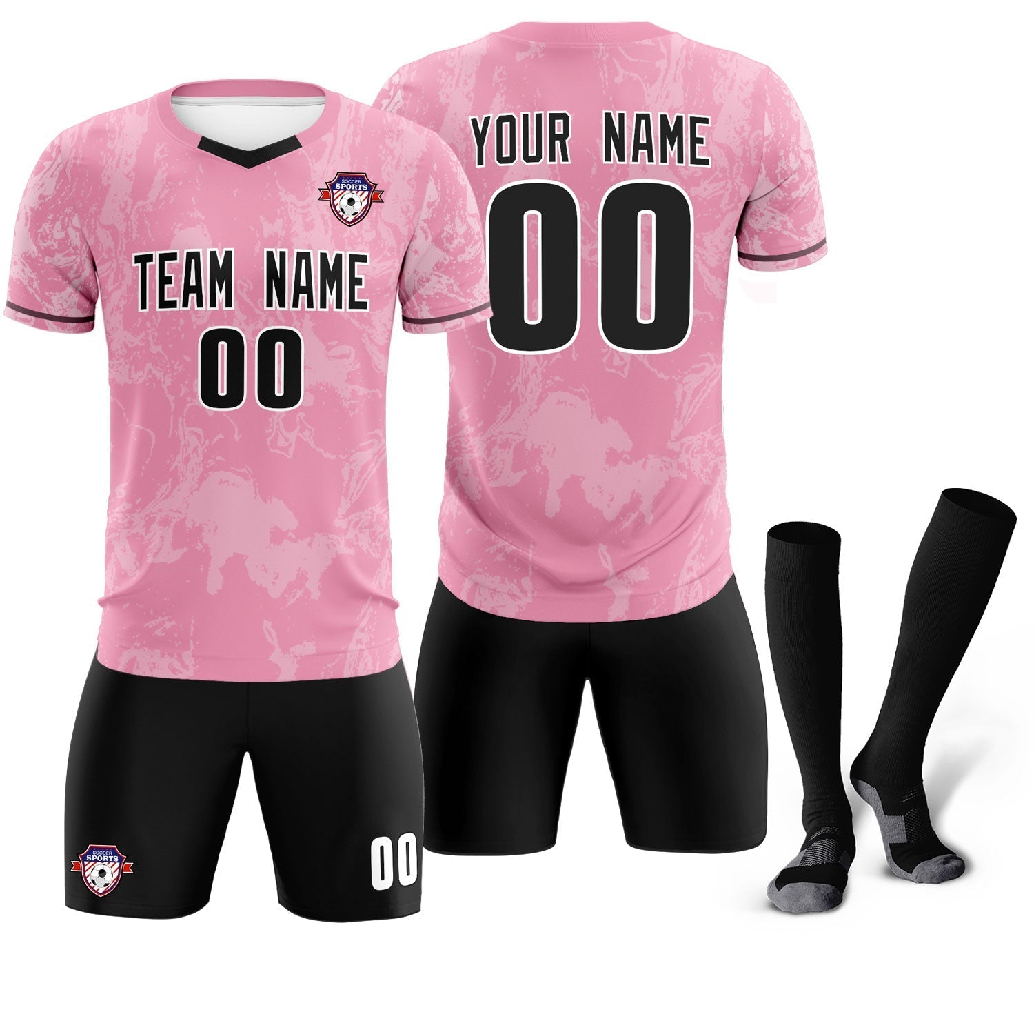 Custom Light Pink Classic Graffiti Pattern Sportswear Soccer Tops/Sets Jersey