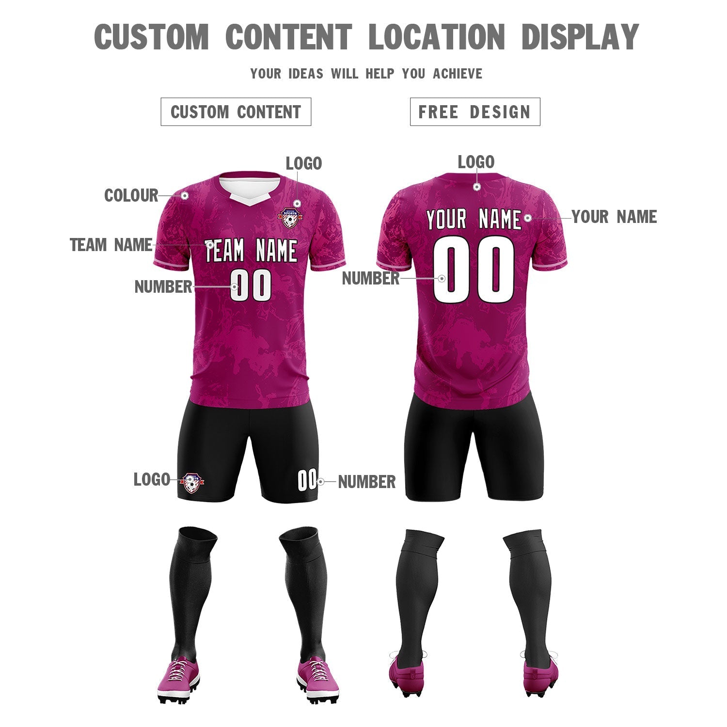 Custom Red Classic Graffiti Pattern Sportswear Soccer Tops/Sets Jersey
